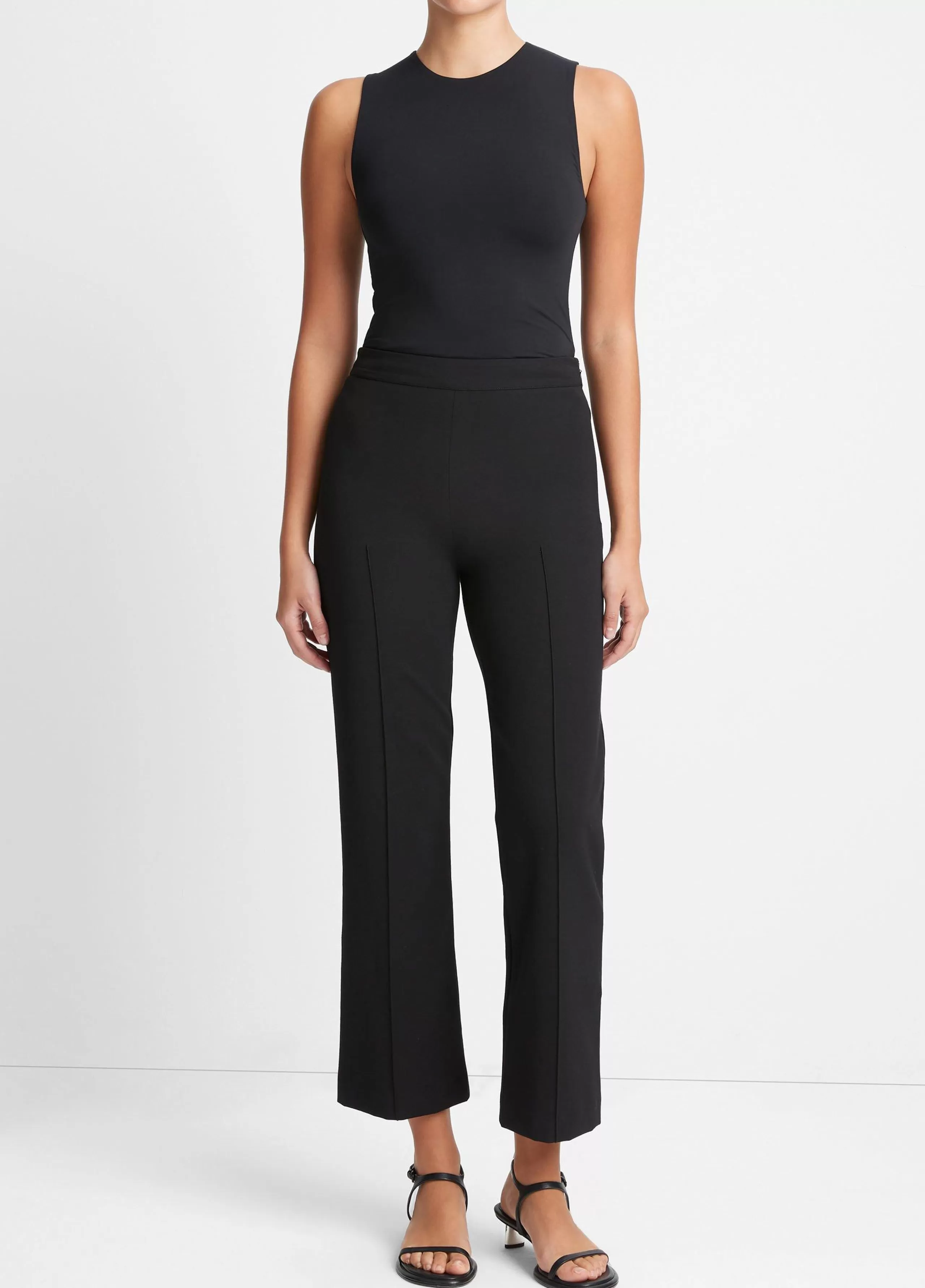 Women Vince Mid-Rise Pintuck Crop Flare Pant