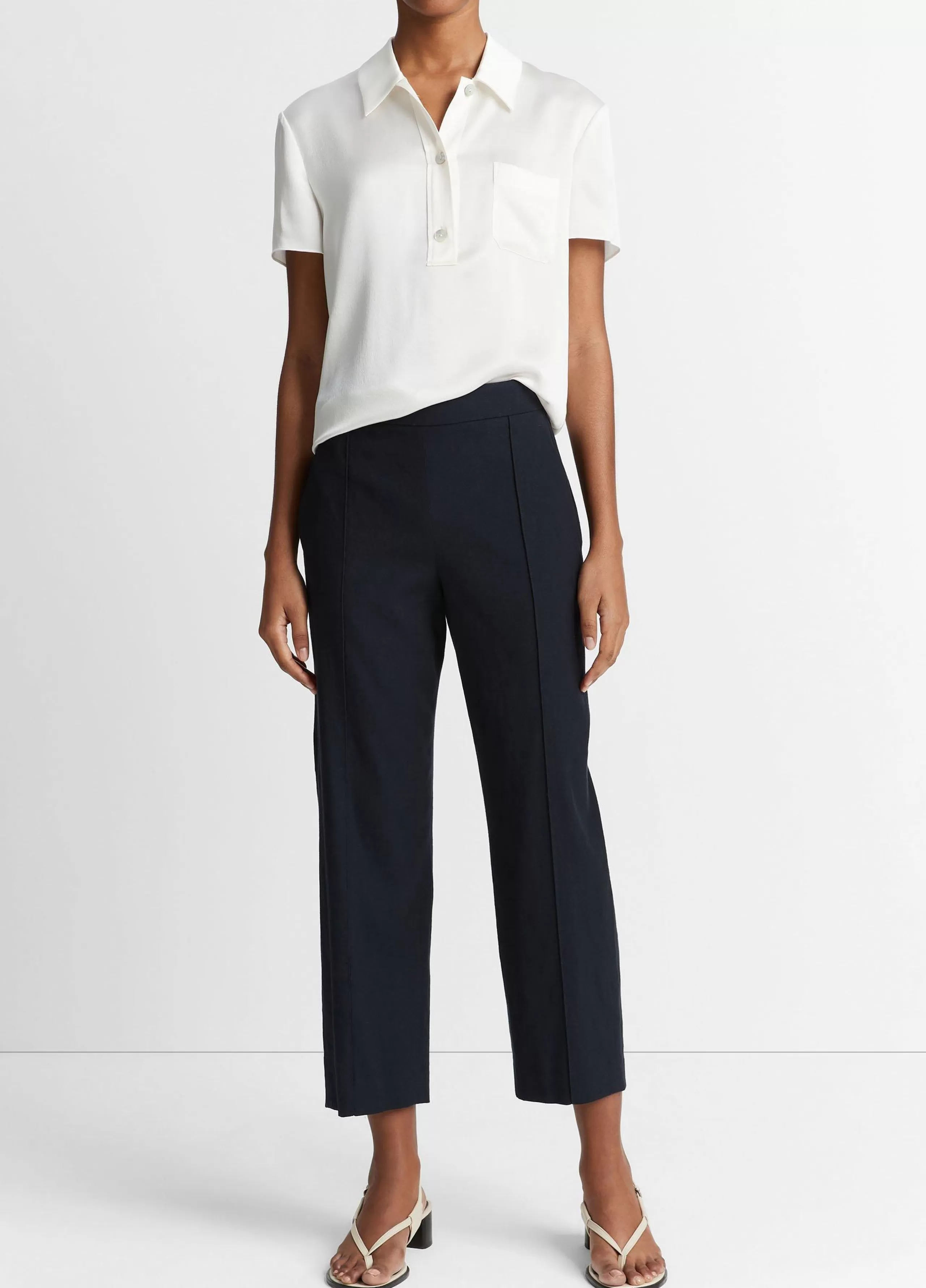 Women Vince Mid-Rise Tapered Pull-On Pant