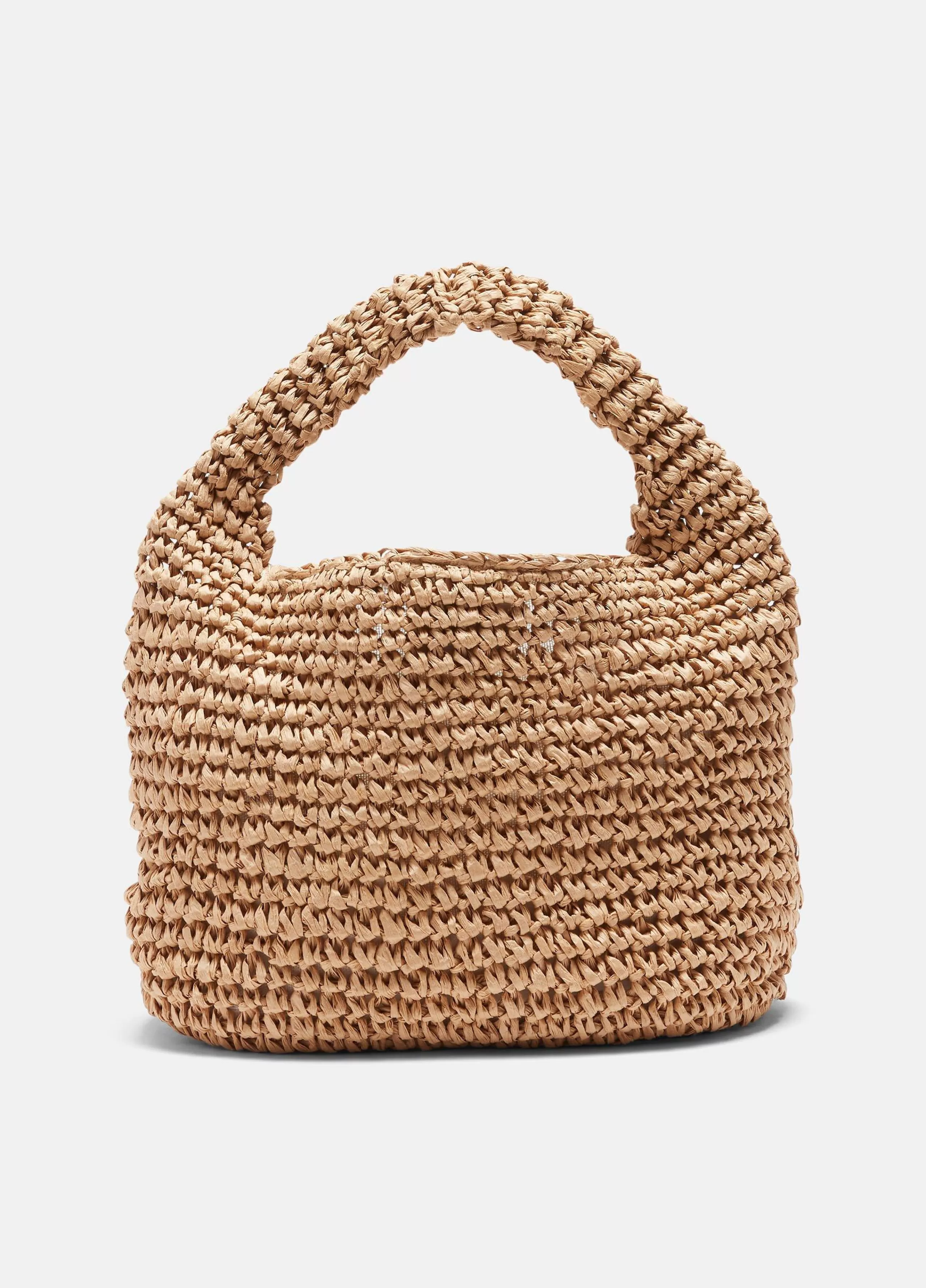 Women Vince Mini Straw Slouch Bag