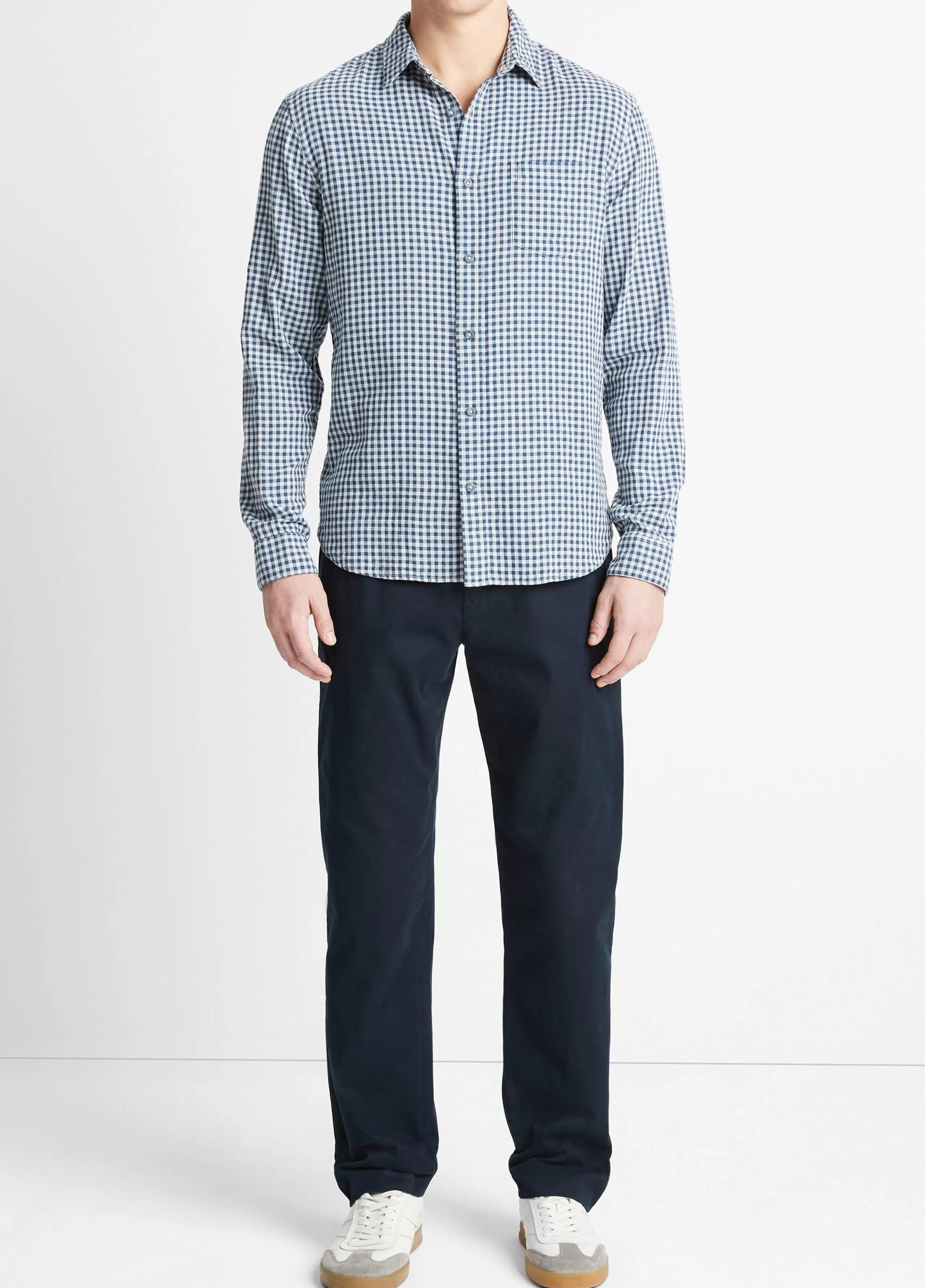 Vince Mojave Plaid Cotton Long-Sleeve Shirt