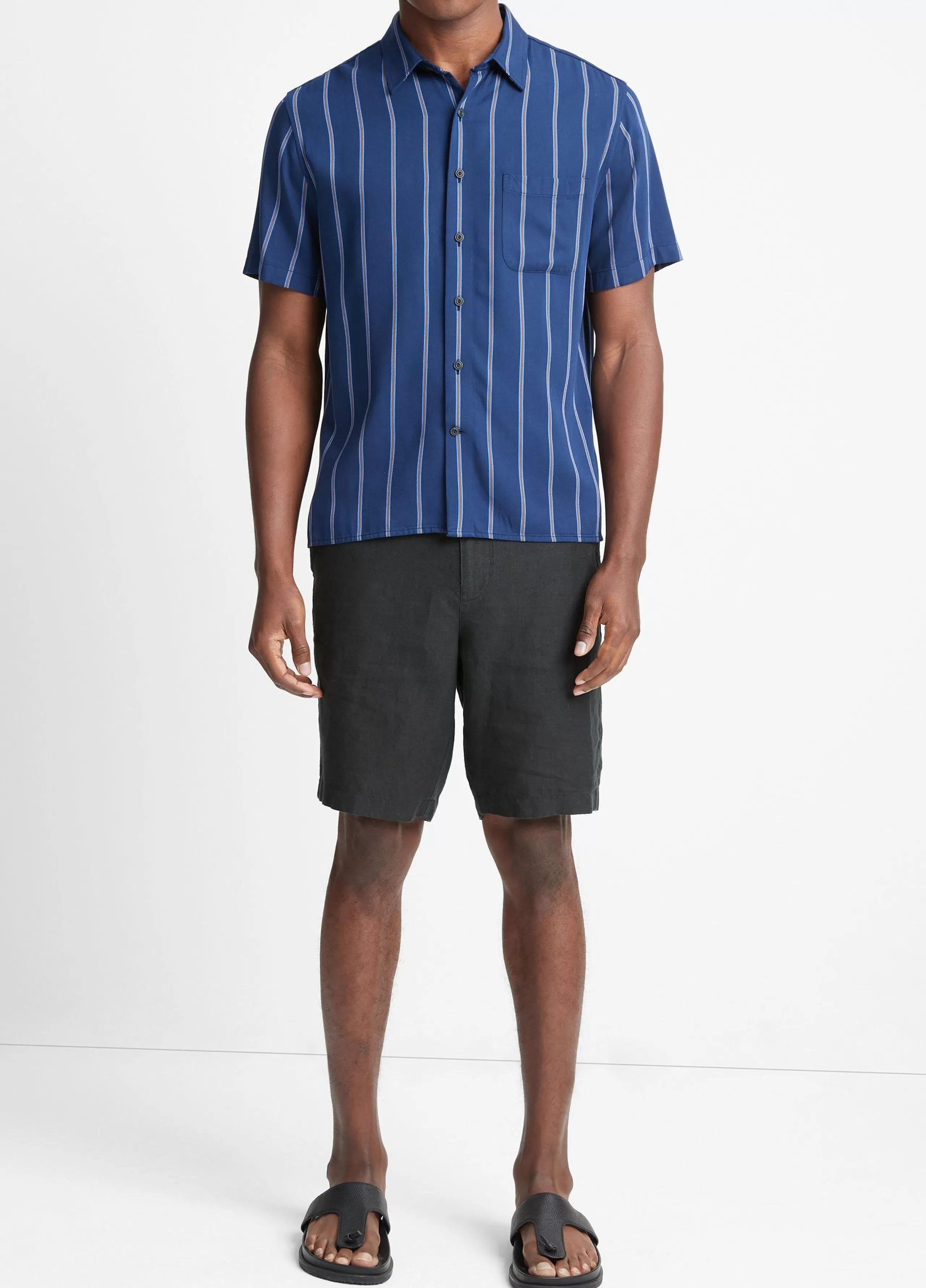 Vince Pacifica Stripe Short-Sleeve Shirt