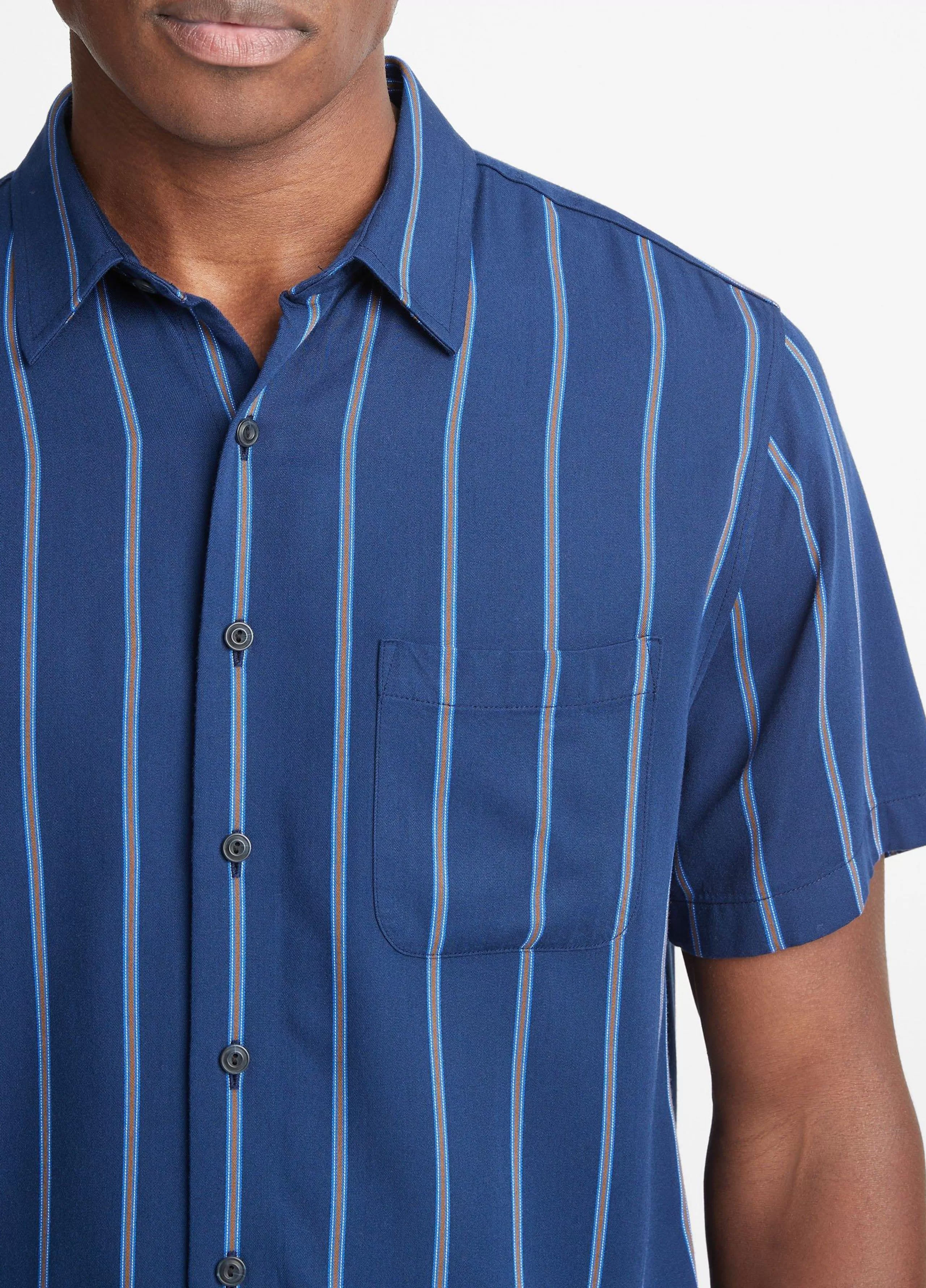 Vince Pacifica Stripe Short-Sleeve Shirt