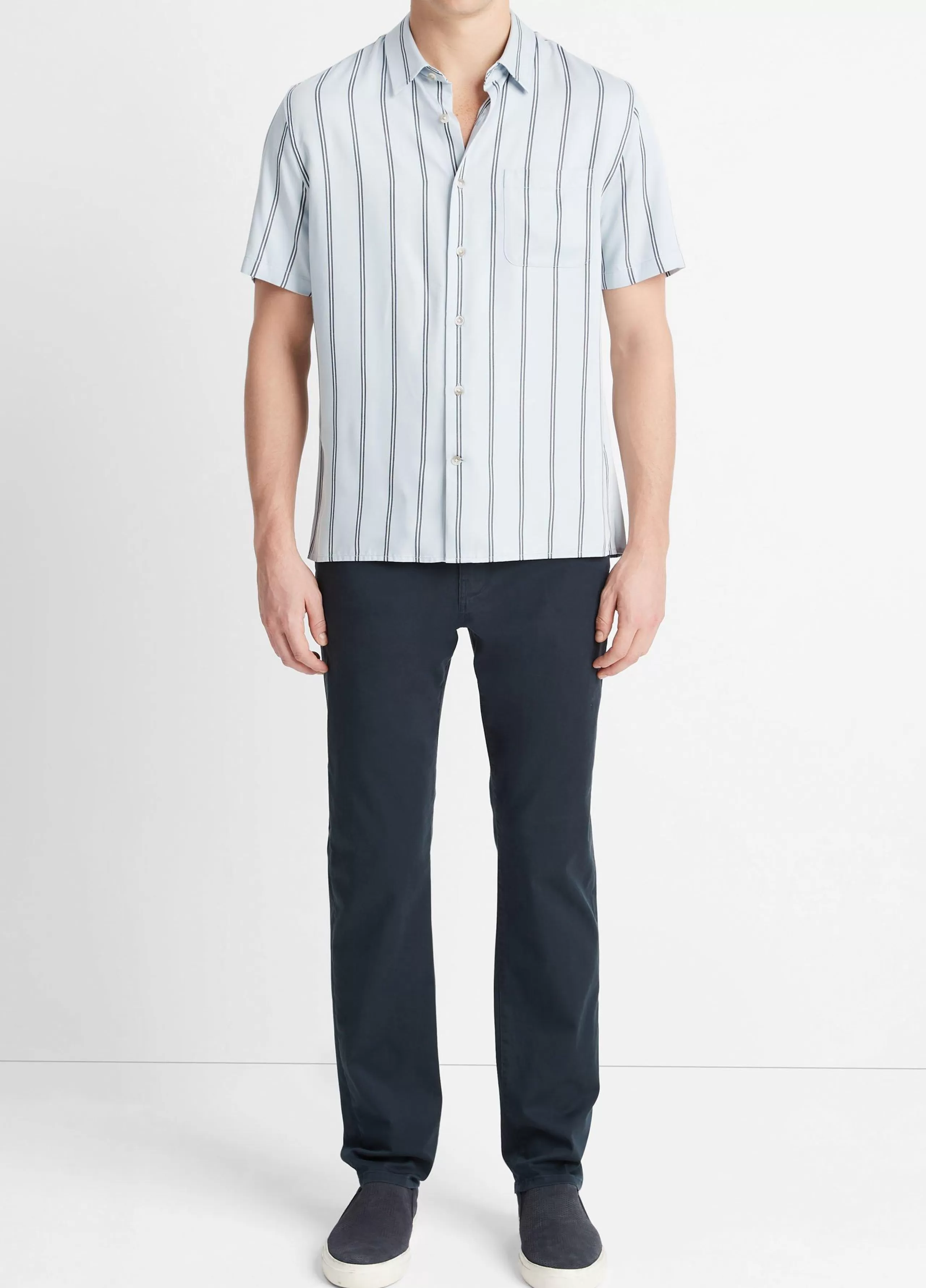 Vince Pacifica Stripe Short-Sleeve Shirt