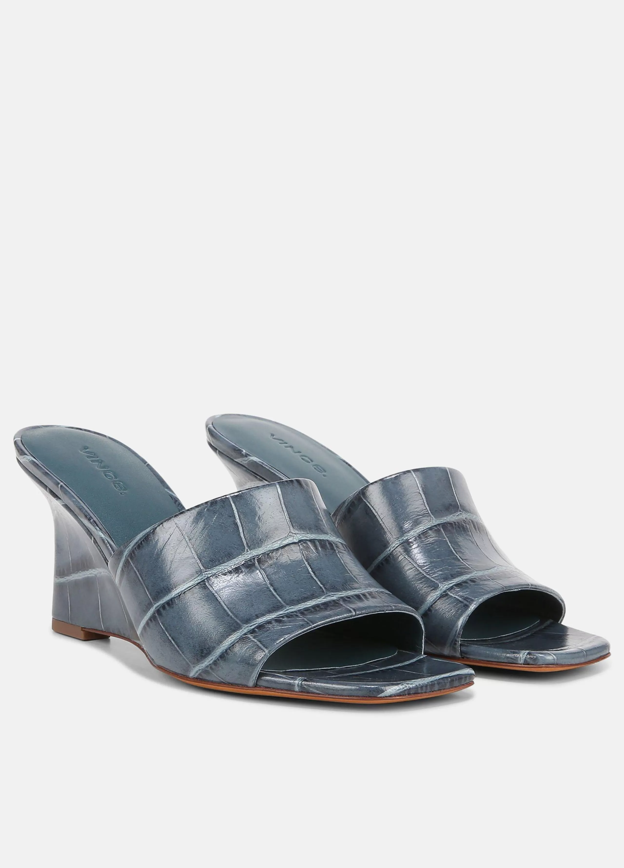 Women Vince Pia Leather Wedge Sandal