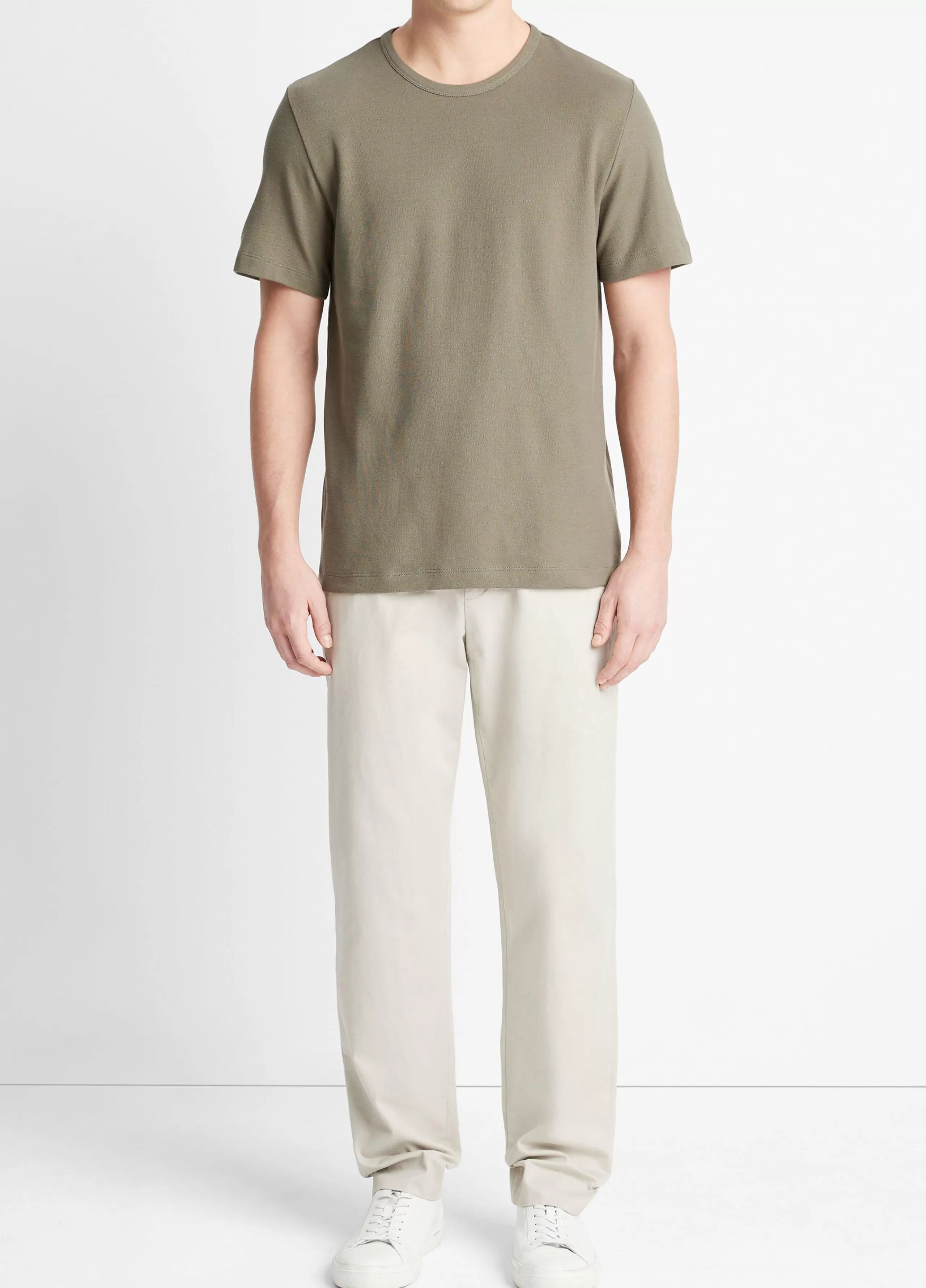 Vince Pima Cotton Piqué Crew Neck T-Shirt