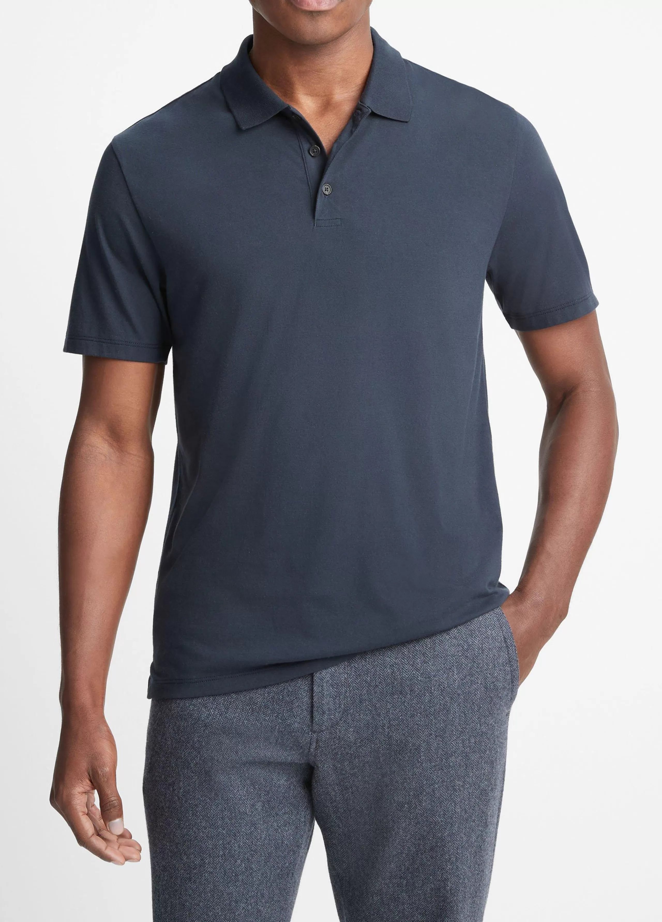 Vince Pima Cotton Short-Sleeve Polo Shirt