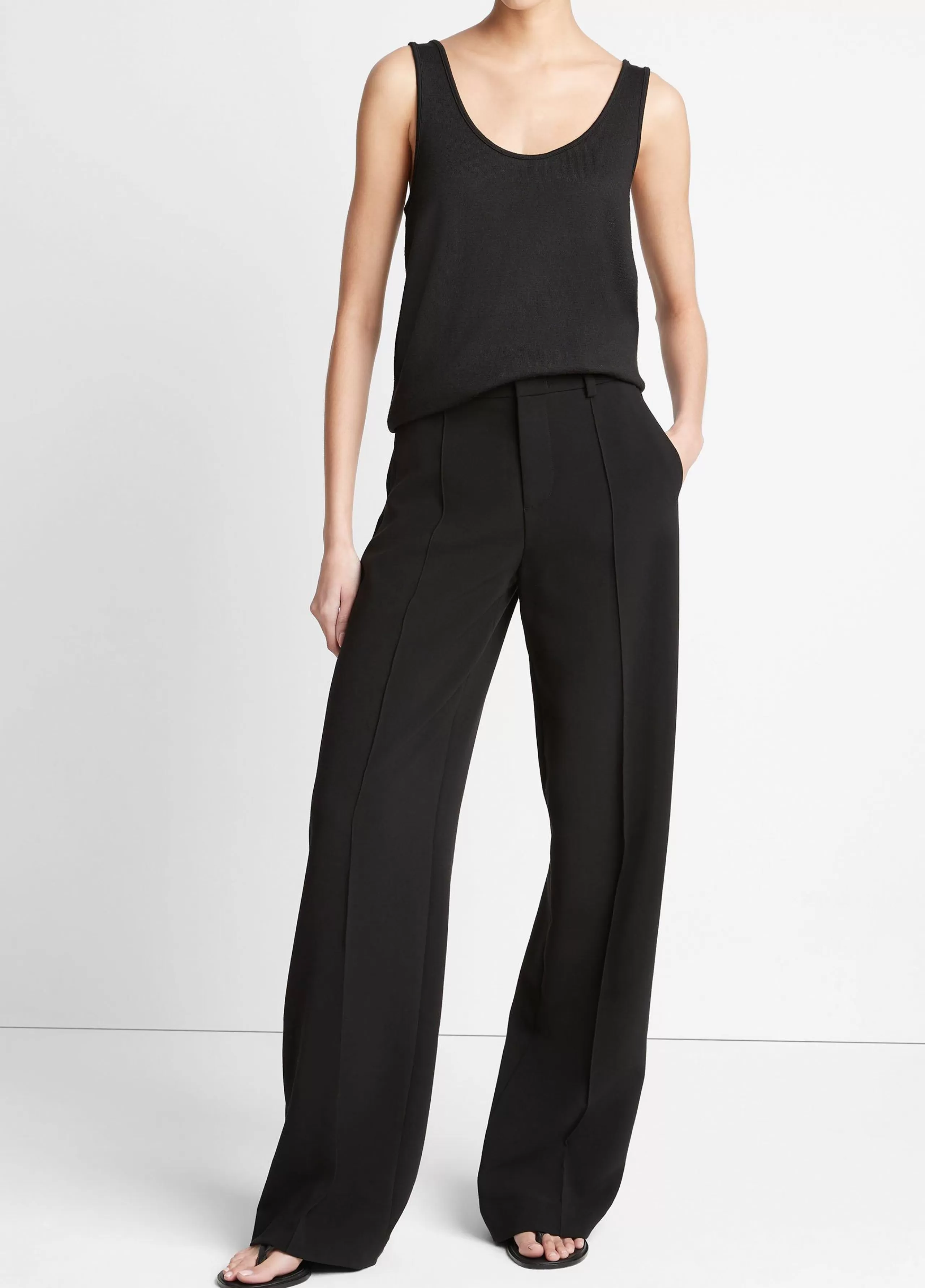 Women Vince Pintuck Wide-Leg Pant