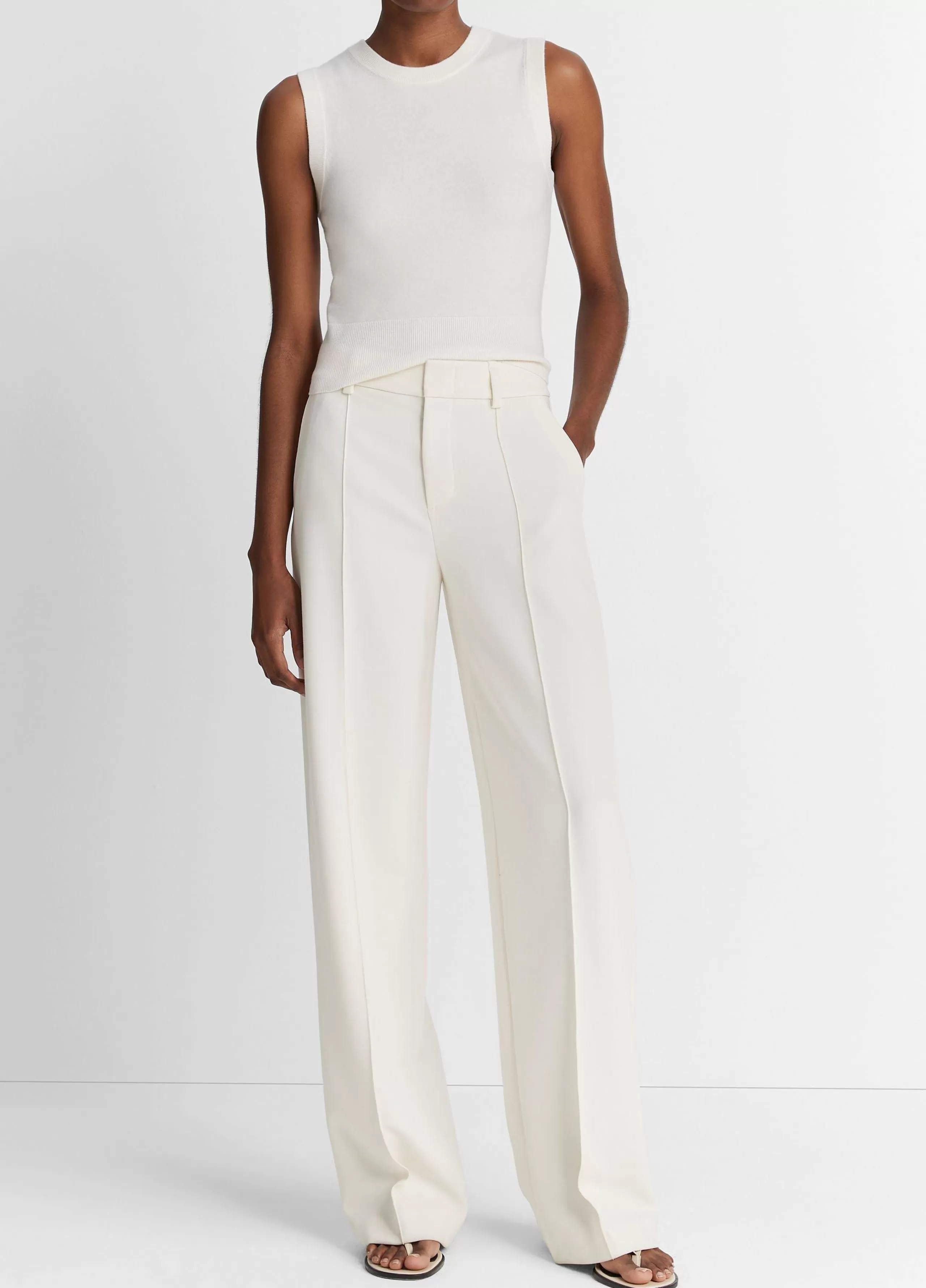 Women Vince Pintuck Wide-Leg Pant