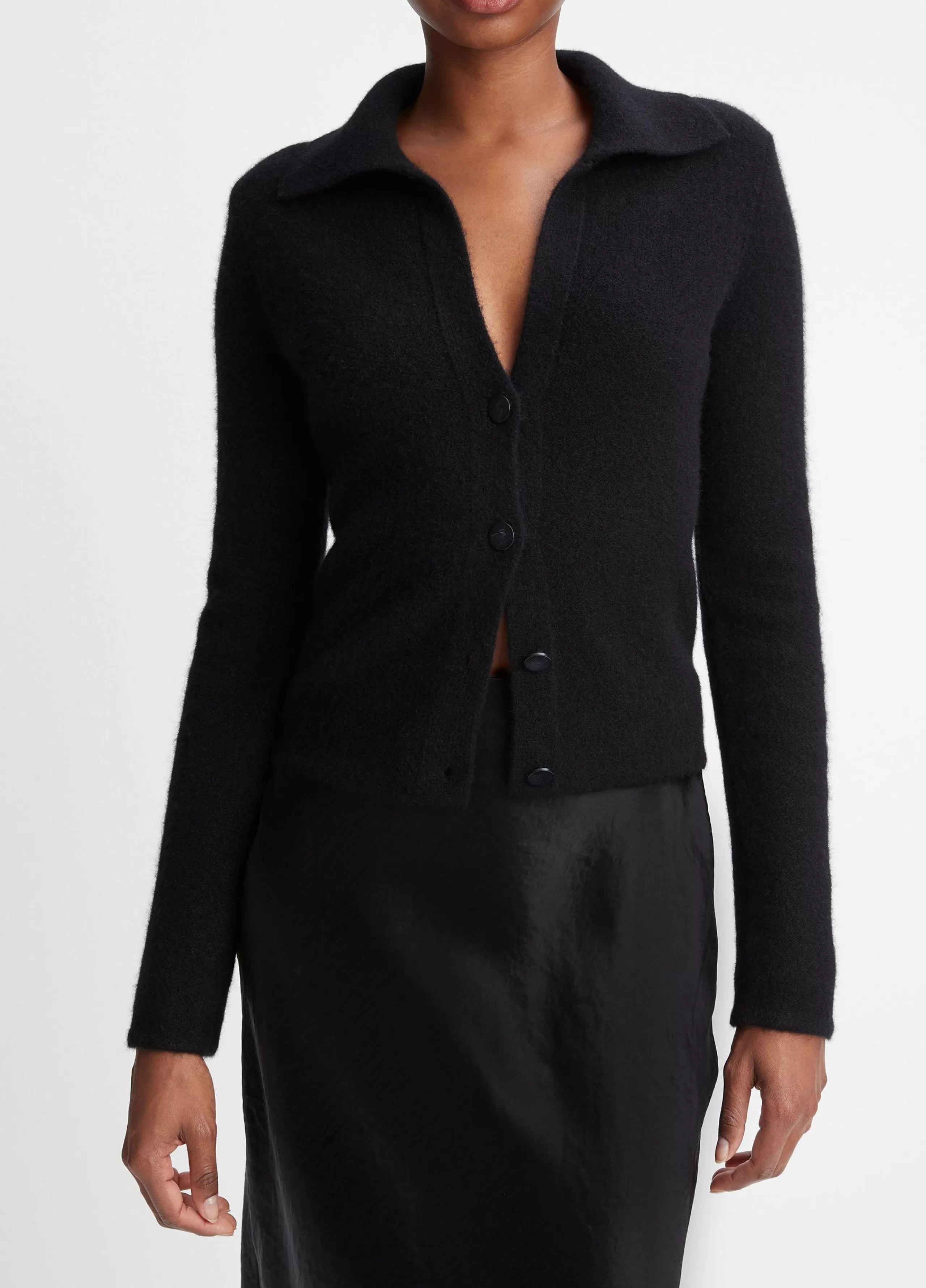 Women Vince Plush Cashmere Polo Cardigan