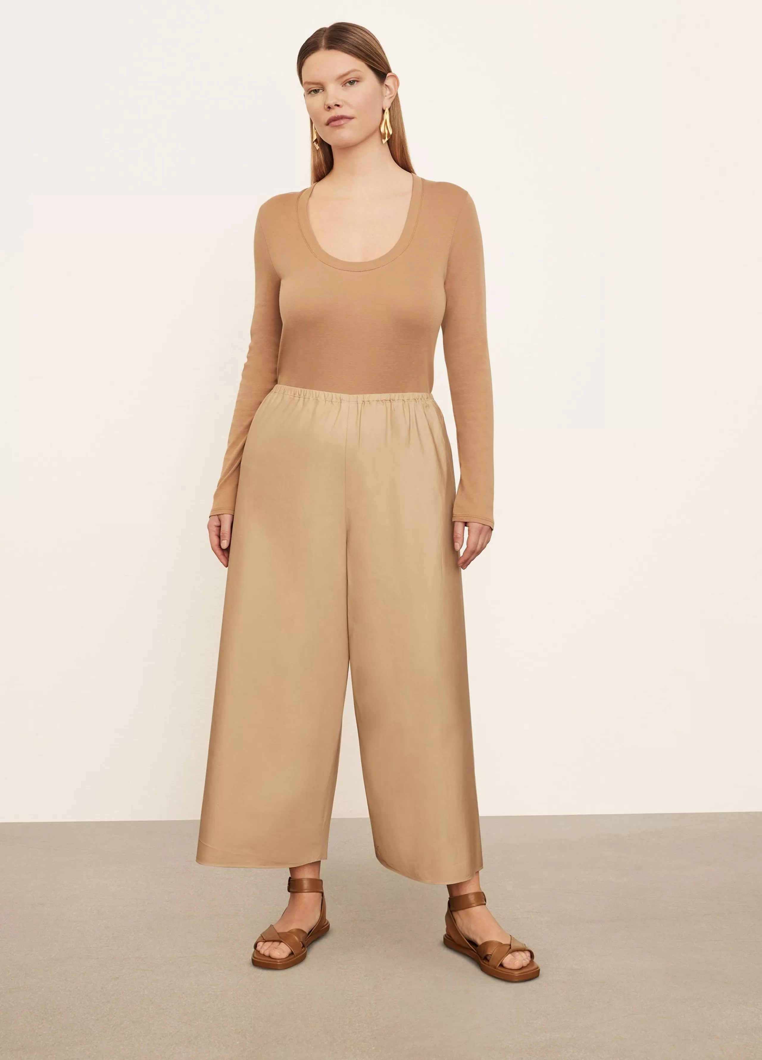 Women Vince Poplin Bias Culotte