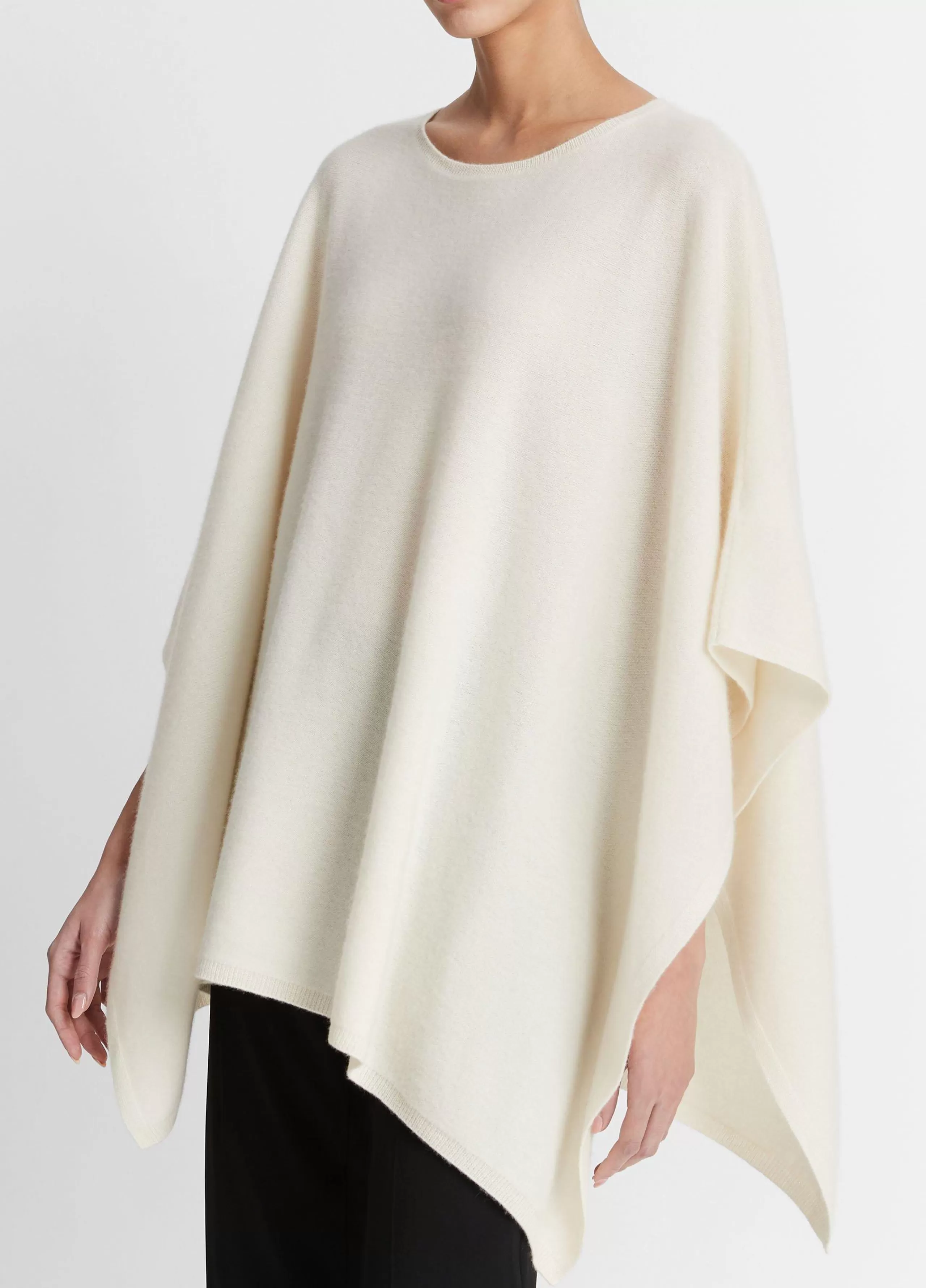 Women Vince Reverse-Jersey Cashmere Boat-Neck Poncho