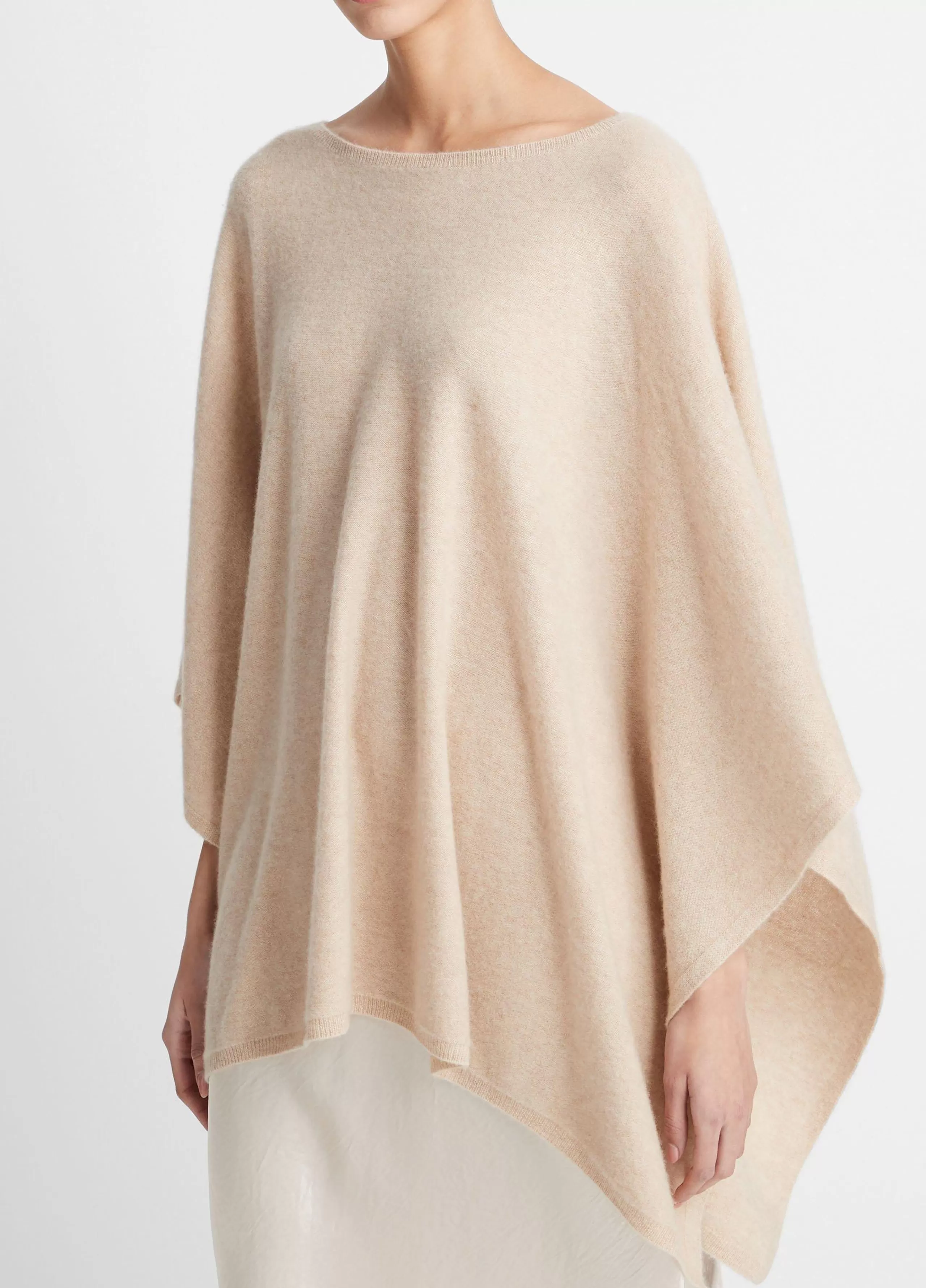 Women Vince Reverse-Jersey Cashmere Boat-Neck Poncho