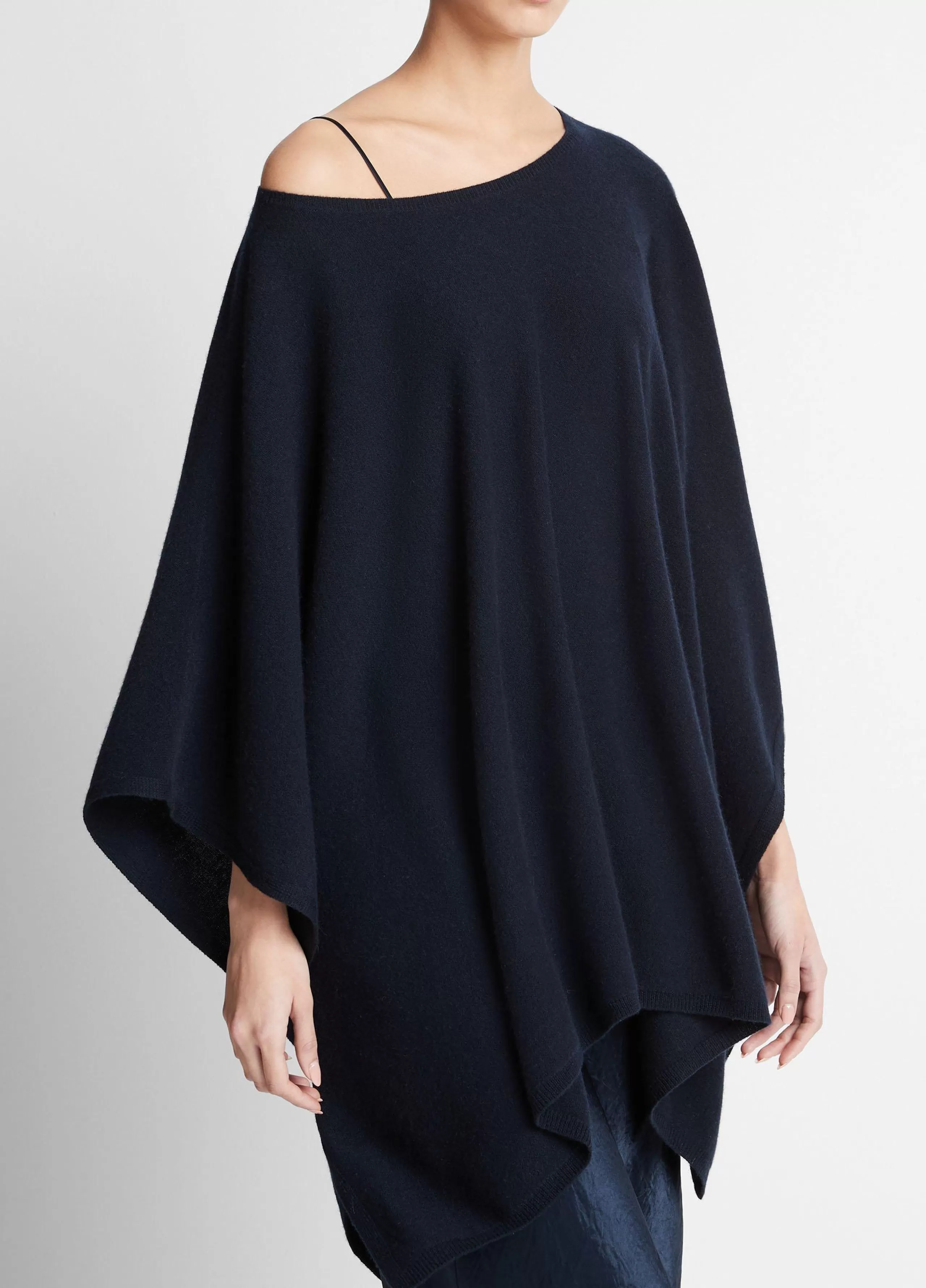 Women Vince Reverse-Jersey Cashmere Boat-Neck Poncho