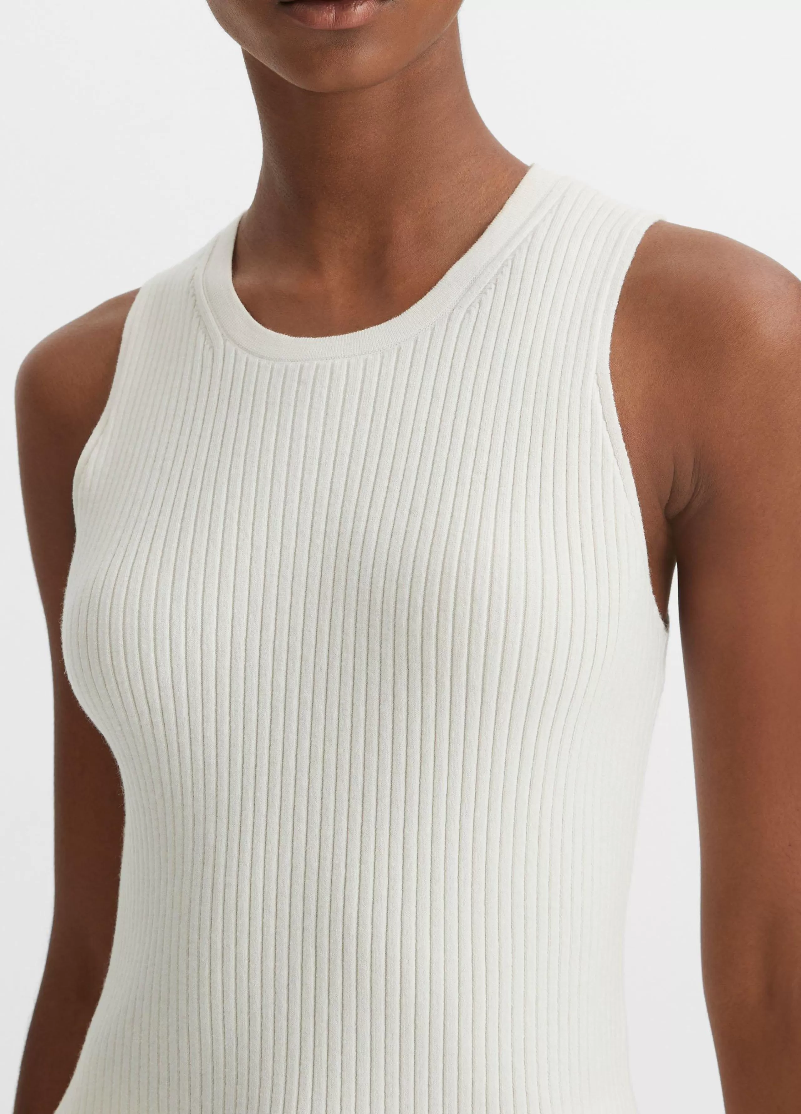 Women Vince Ribbed High-Neck Sweater Tank