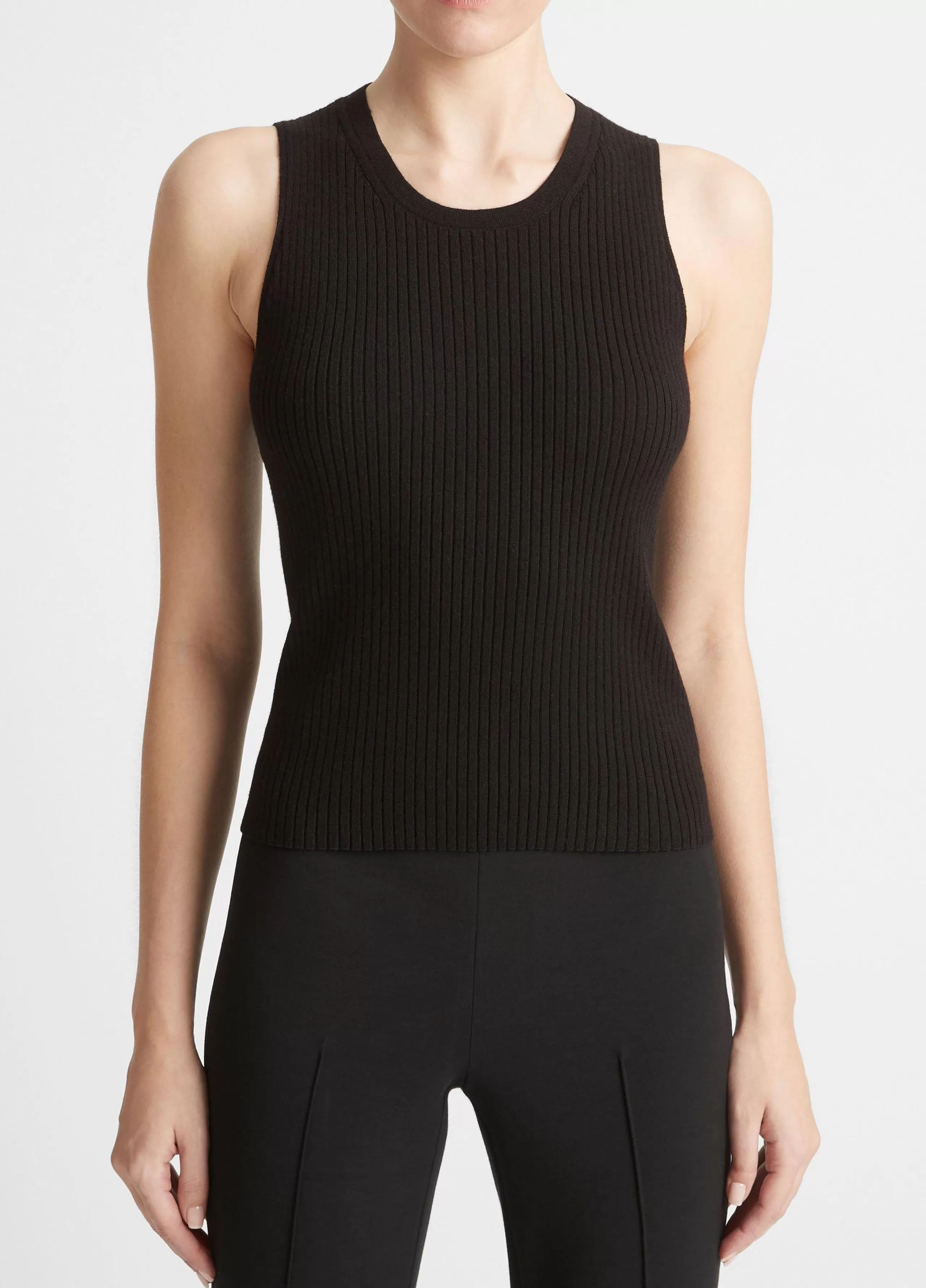 Women Vince Ribbed High-Neck Sweater Tank