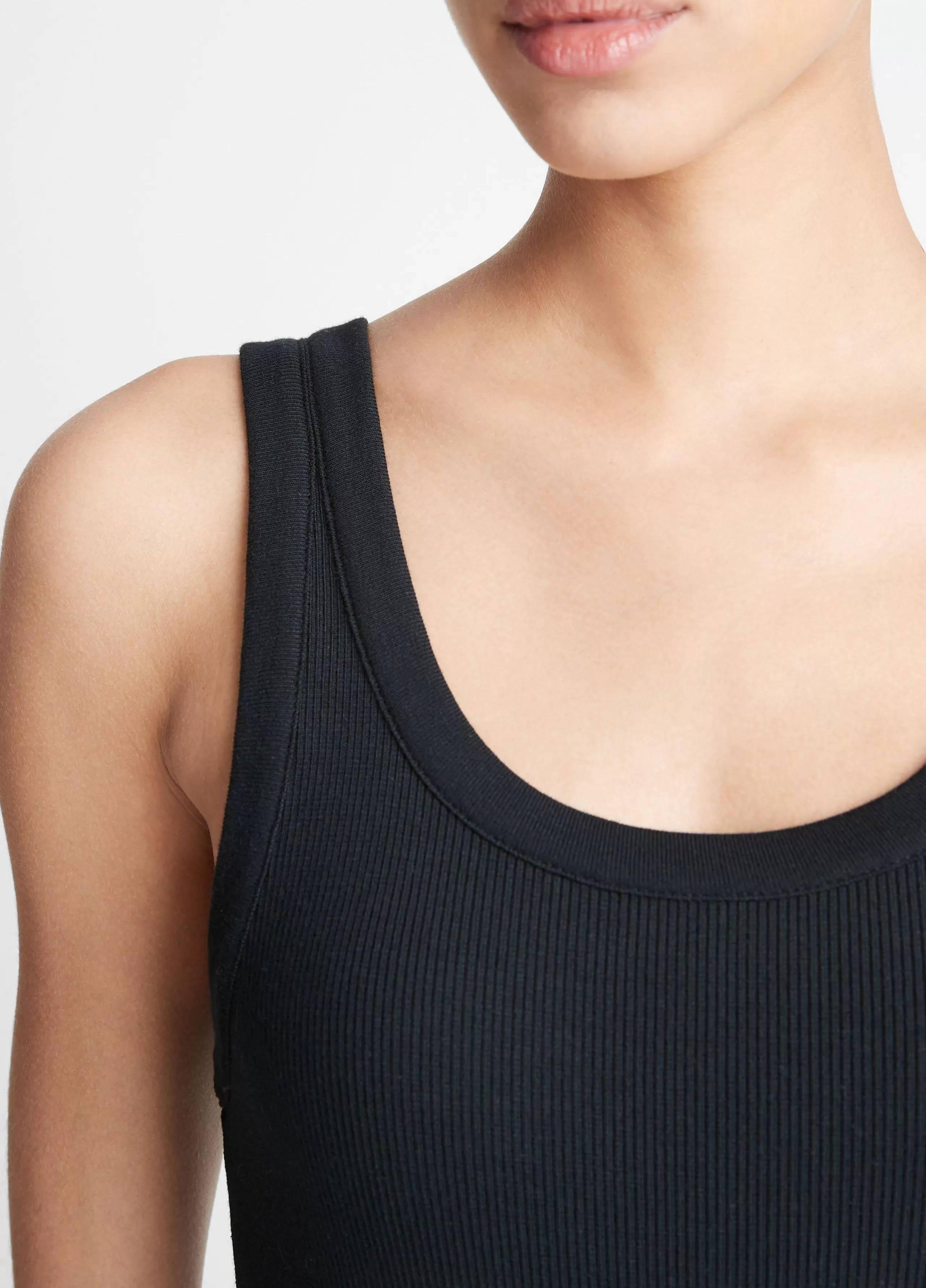 Women Vince Ribbed Scoop-Neck Tank