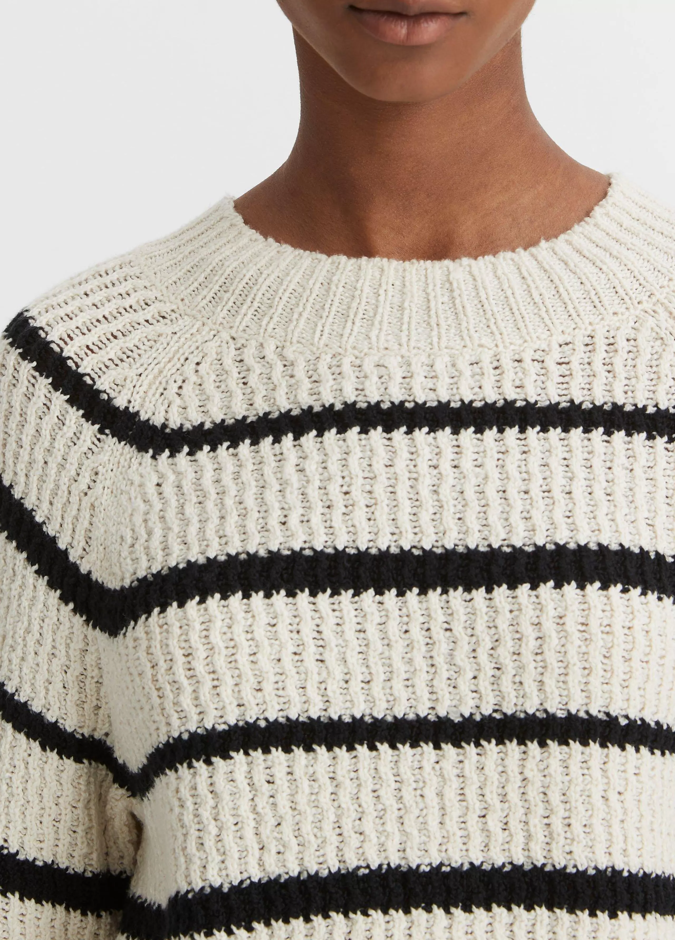 Women Vince Ribbed Stripe Pullover