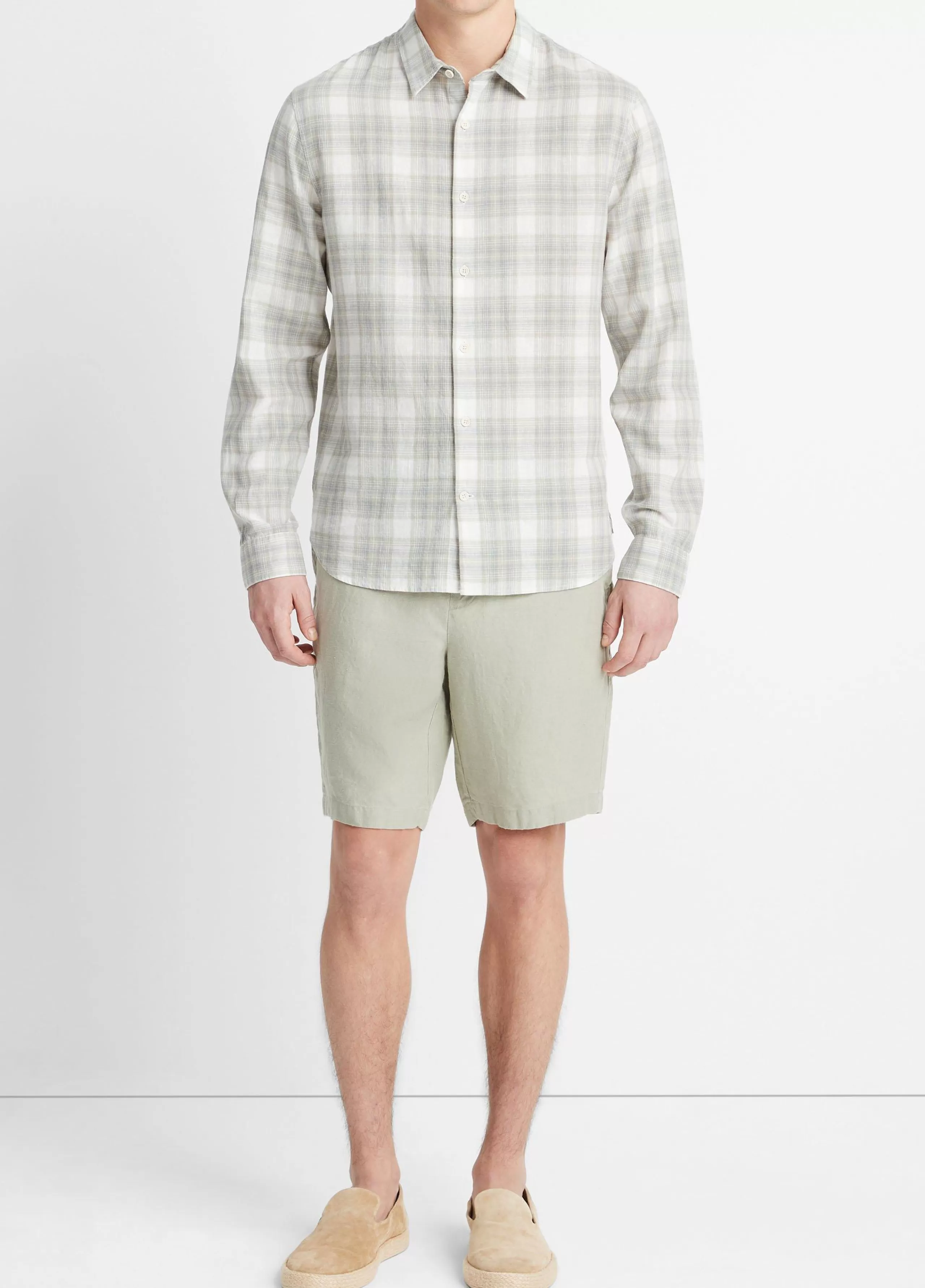 Vince Salton Plaid Long-Sleeve Shirt