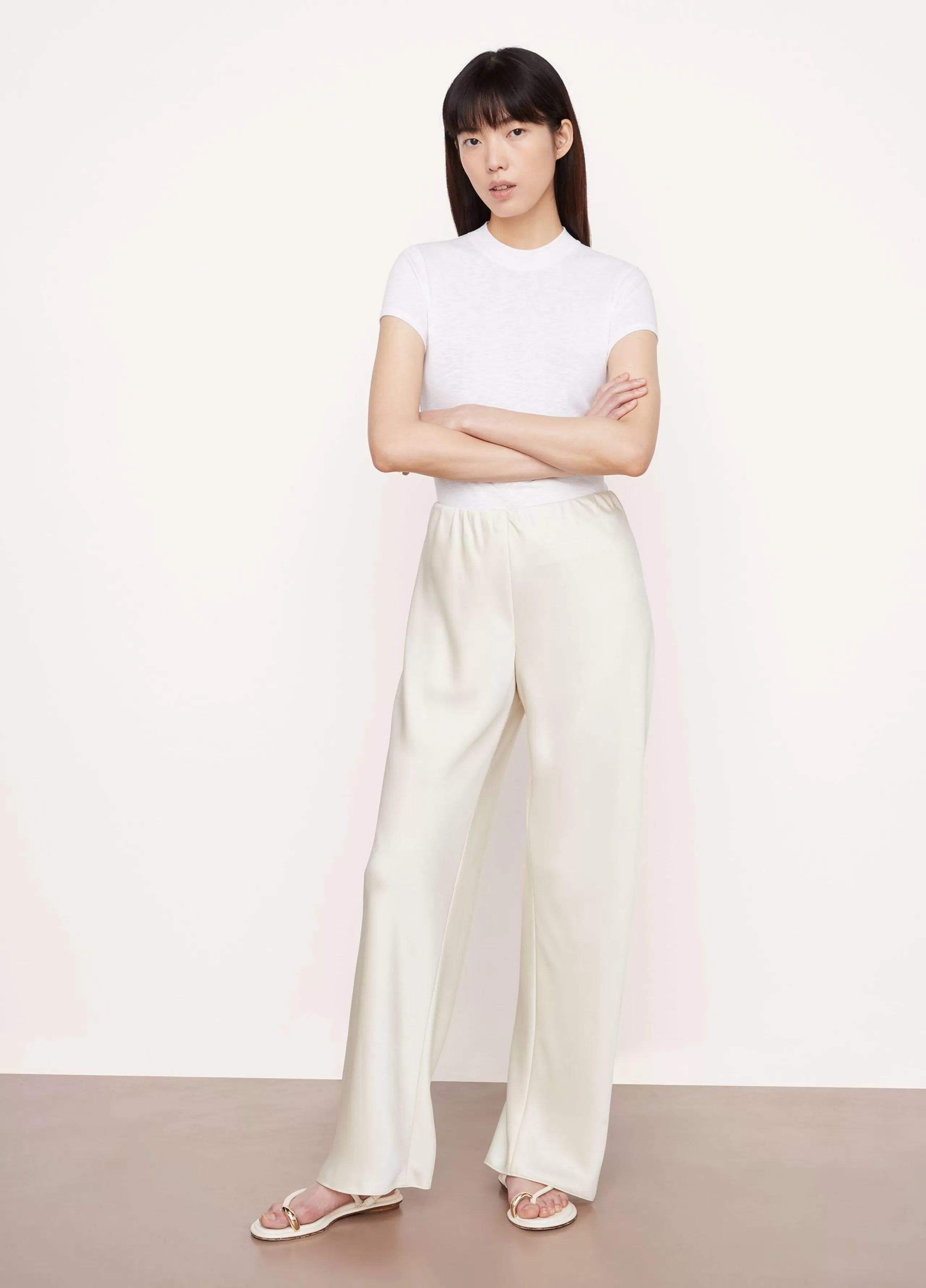 Women Vince Satin High-Waist Bias Pant