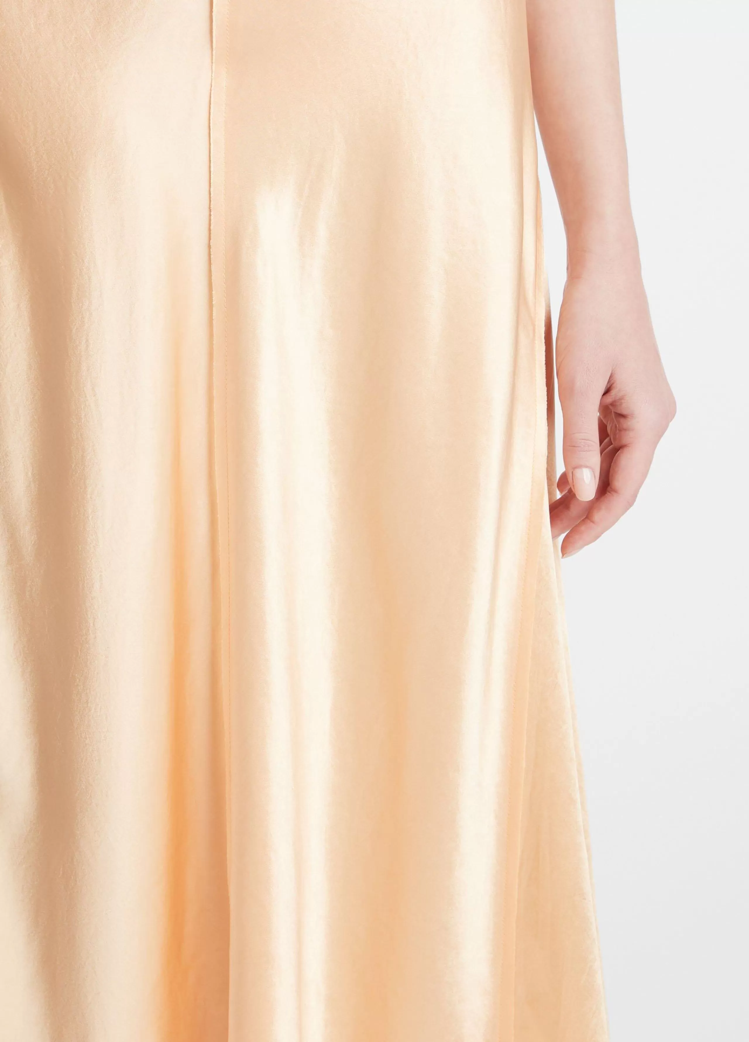 Women Vince Satin Raw-Edge Paneled Slip Skirt