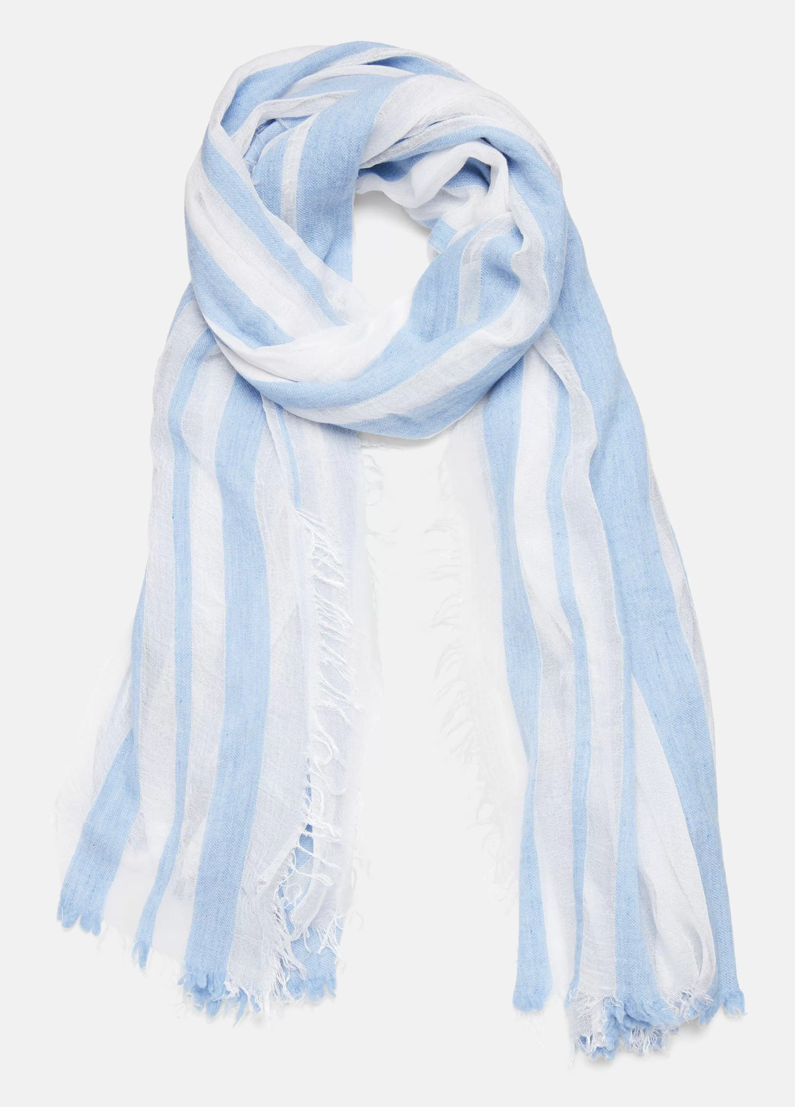 Women Vince Sheer Stripe Wool-Blend Scarf