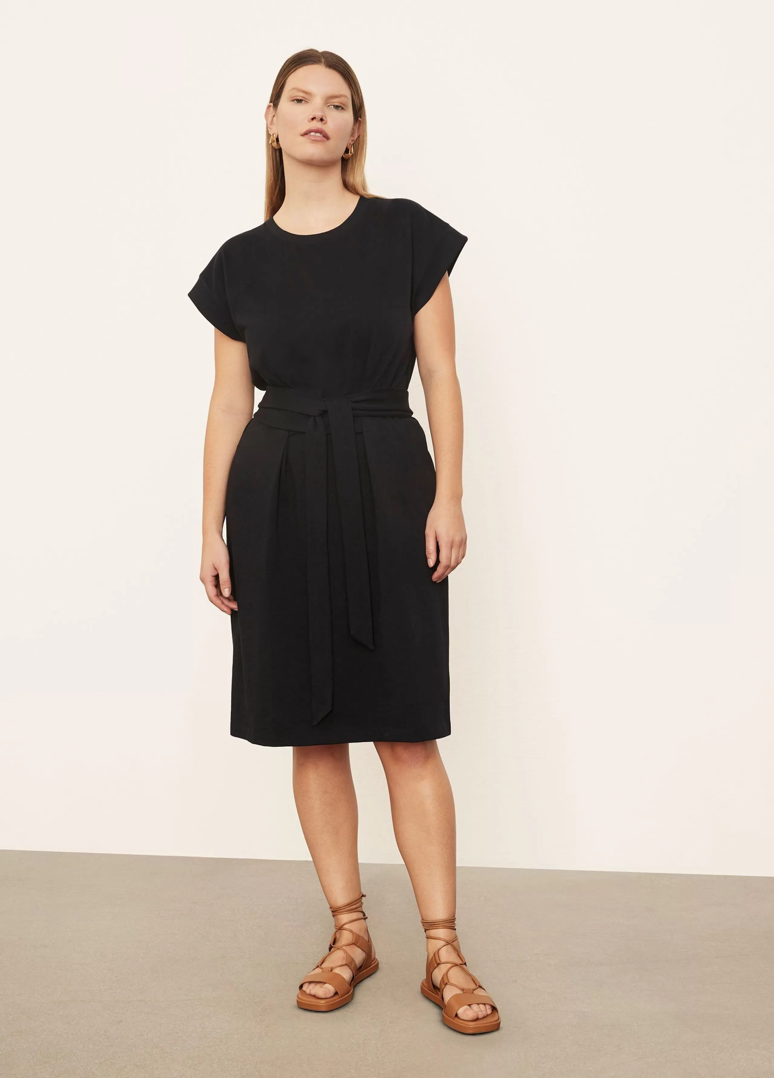 Women Vince Short Sleeve Tie-Waist Dress