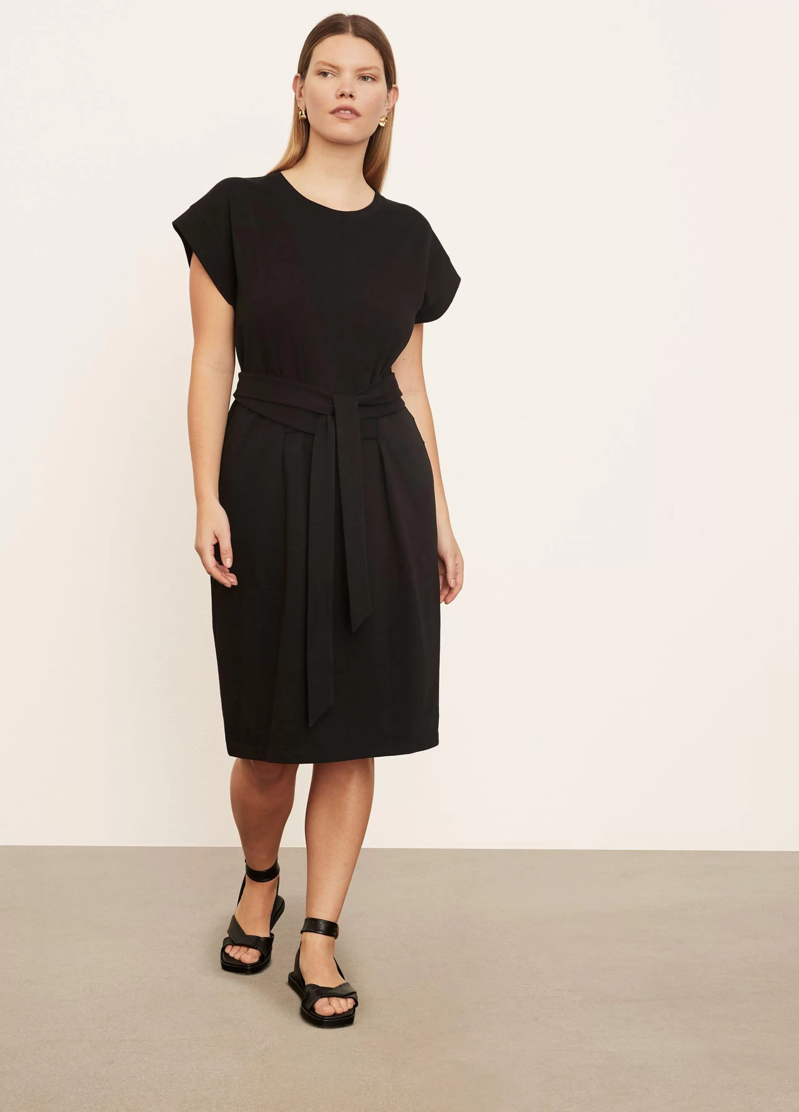 Women Vince Short Sleeve Tie-Waist Dress