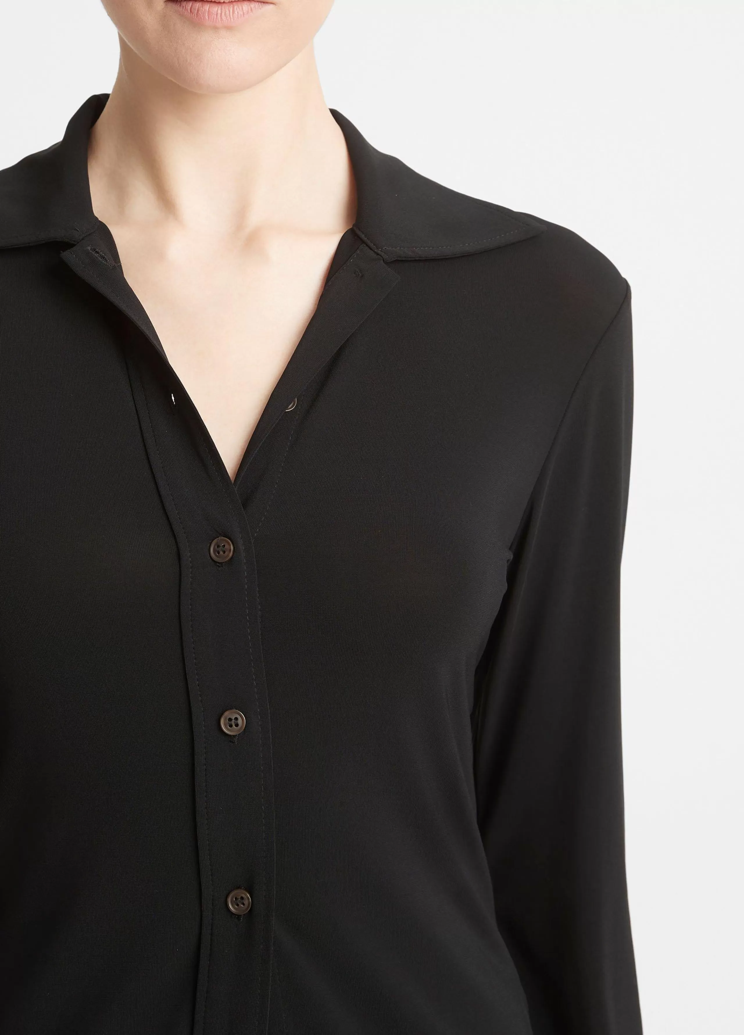 Women Vince Slim Long-Sleeve Button-Front Shirt