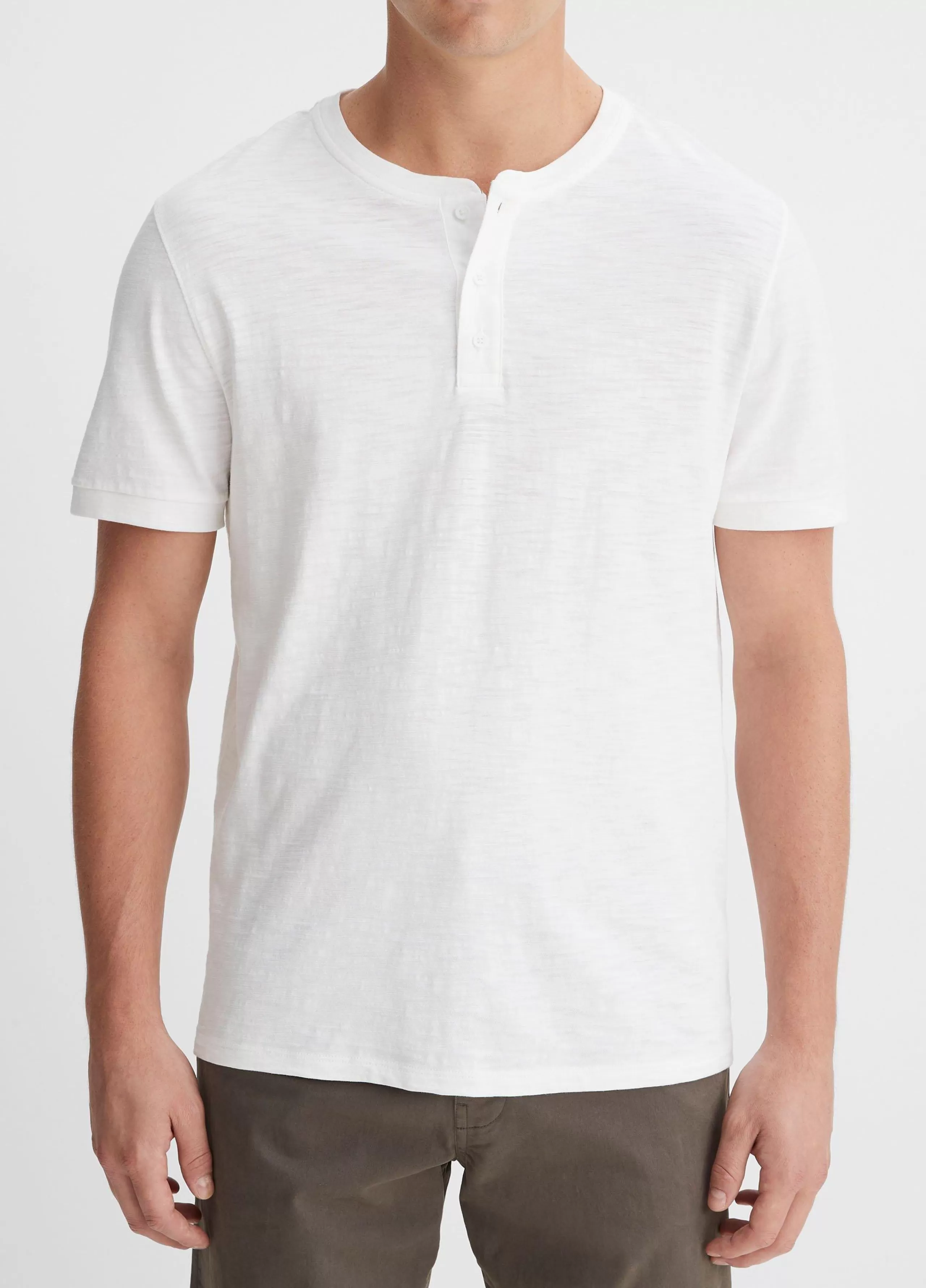 Vince Slub Cotton Short Sleeve Henley