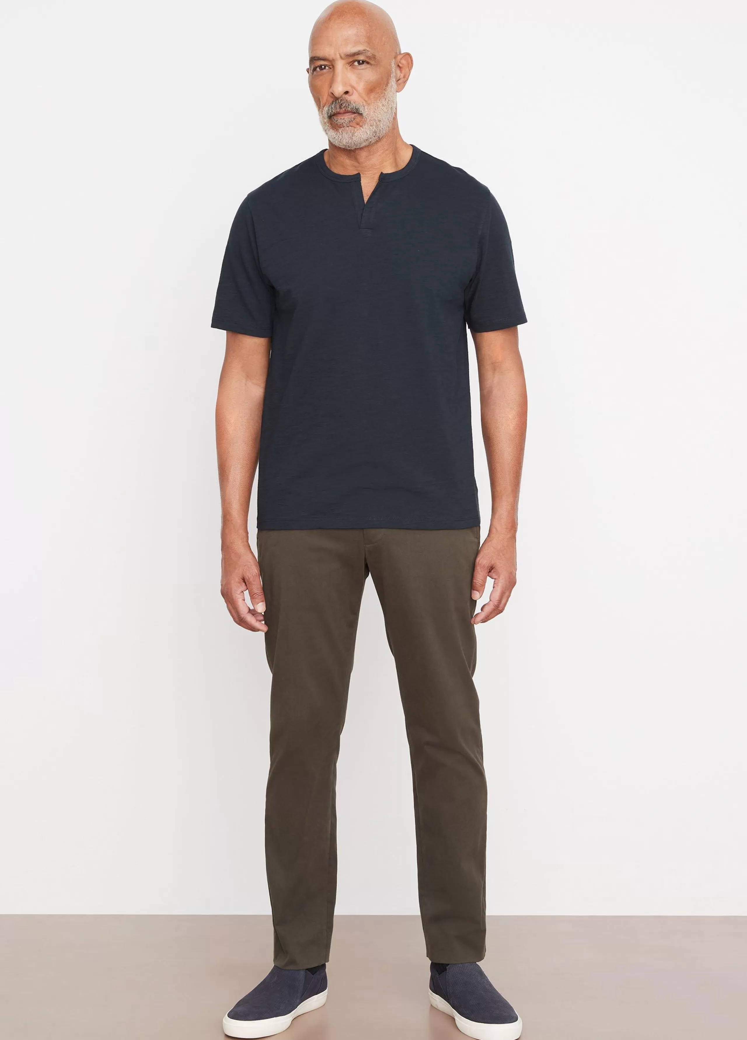 Vince Slub Split-Neck T-Shirt