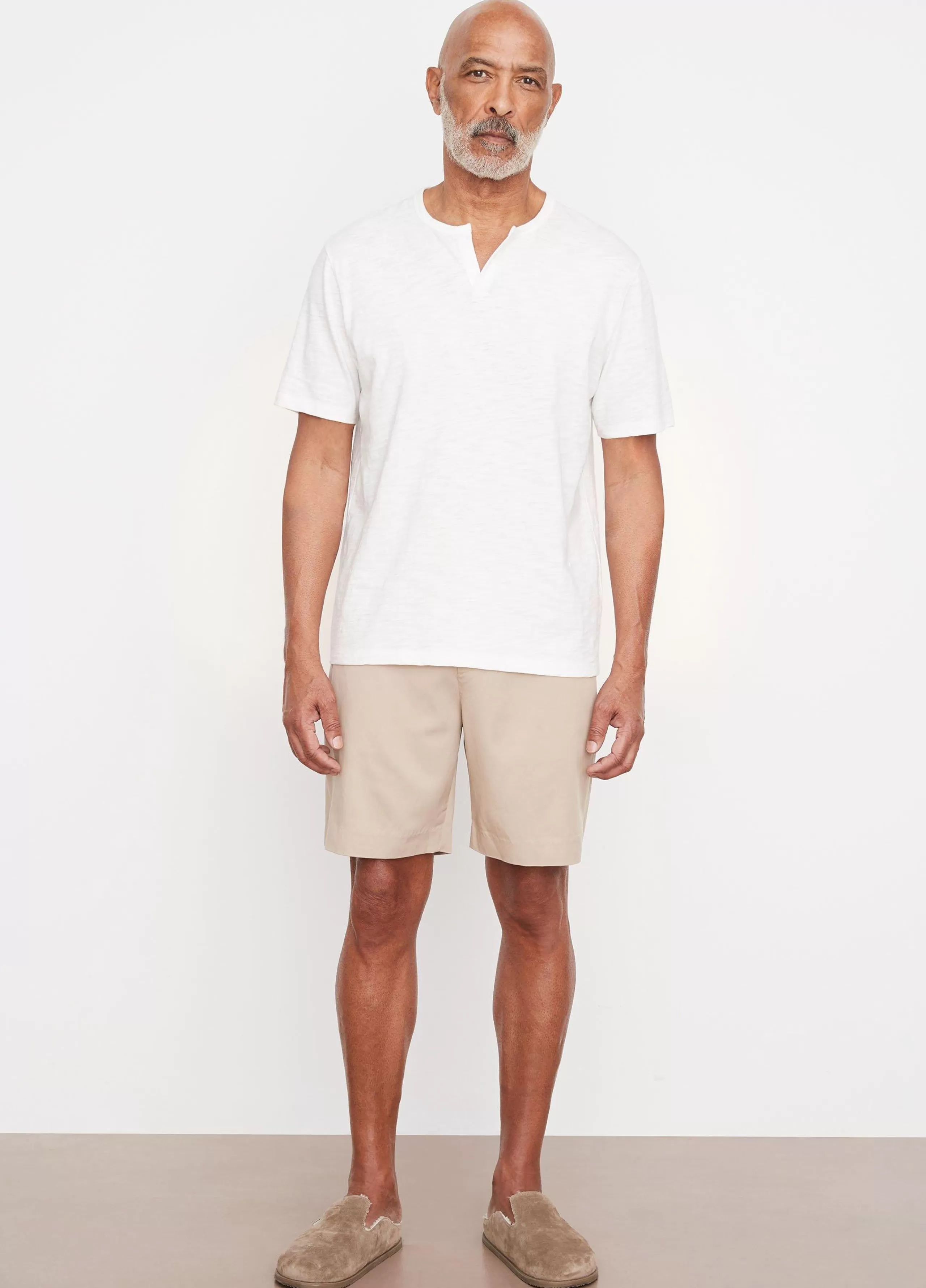 Vince Slub Split-Neck T-Shirt