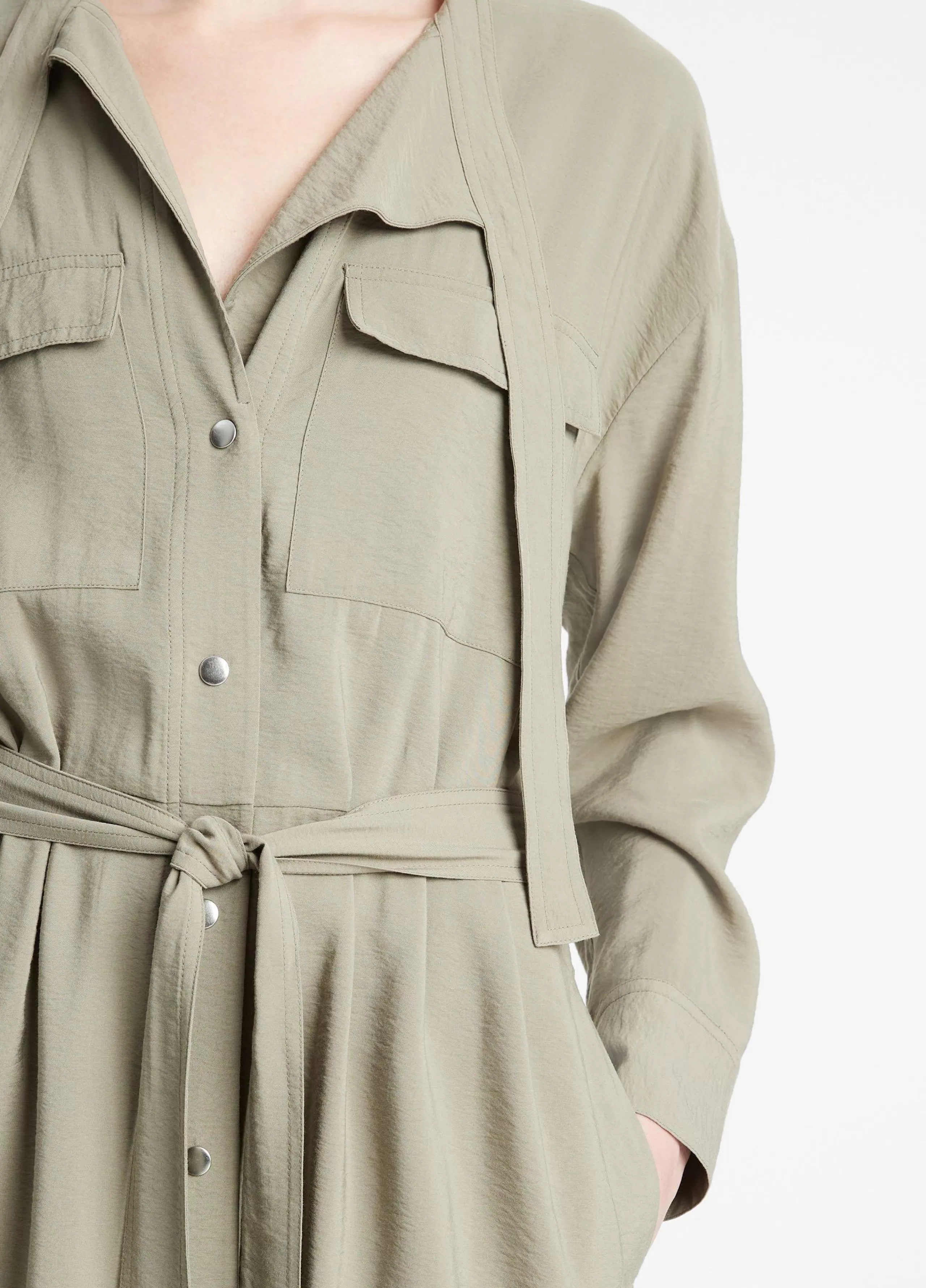 Women Vince Soft Utility Shirt Dress