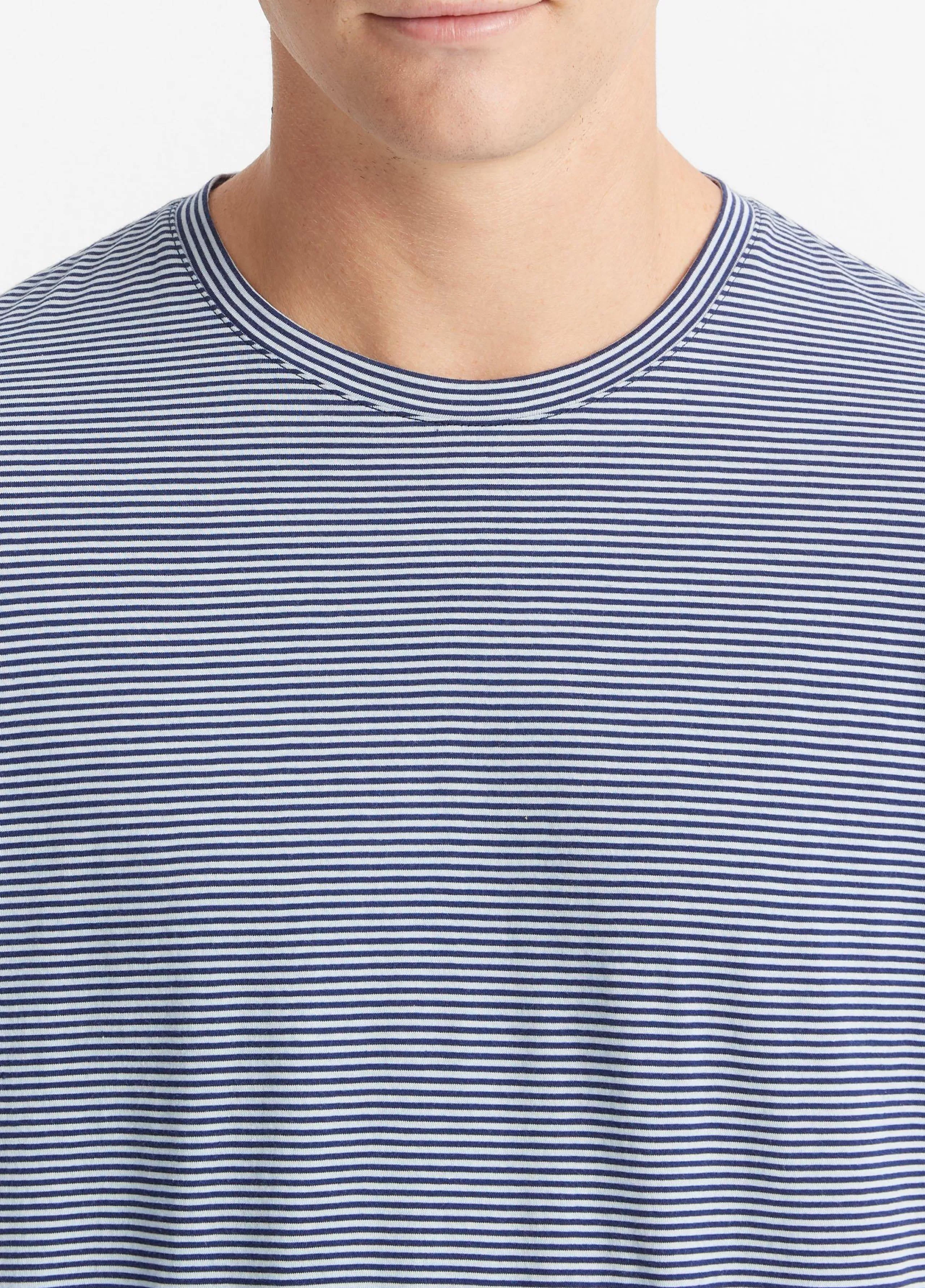 Vince Stripe Pima Cotton Crew Neck T-Shirt