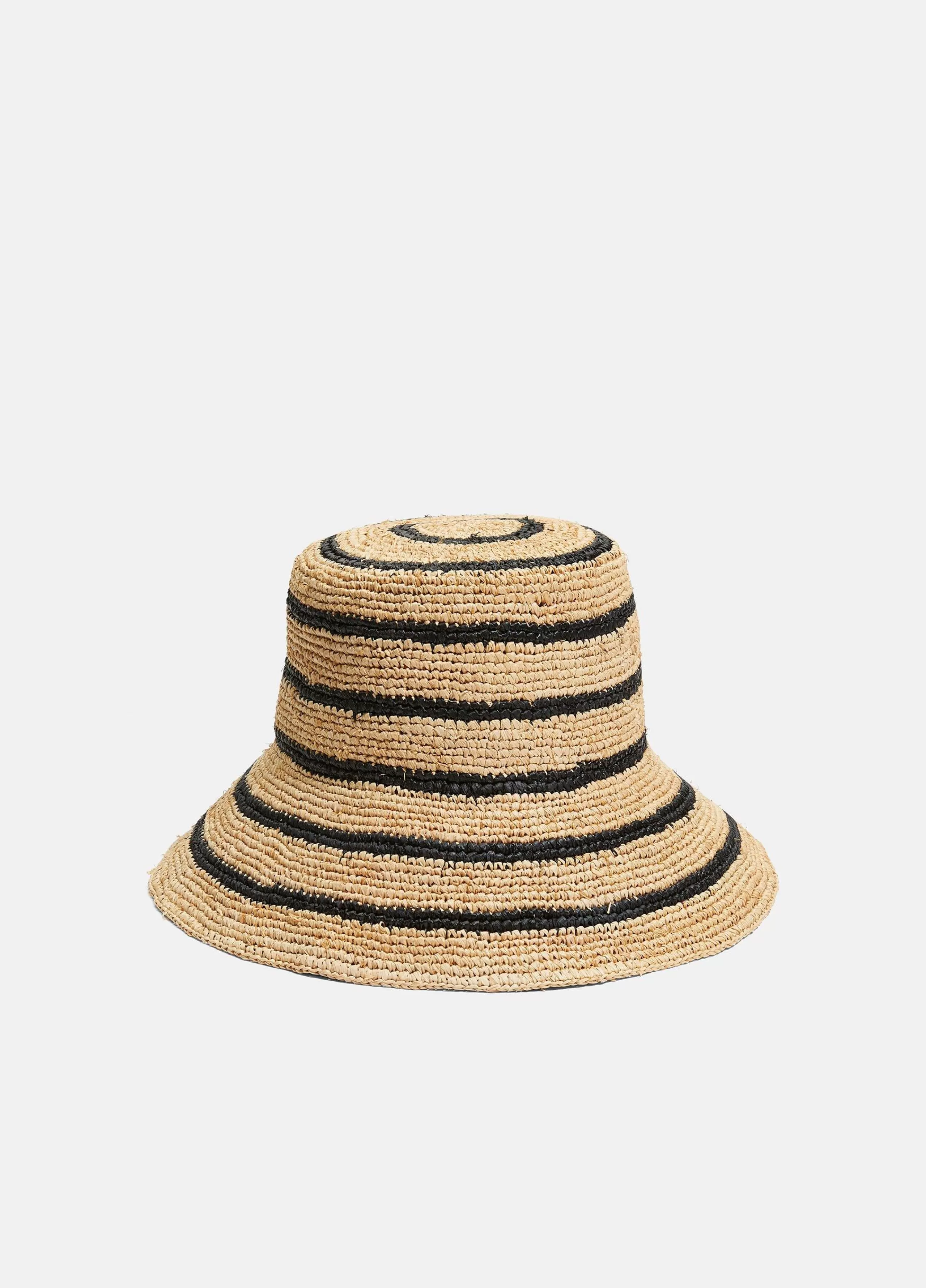 Women Vince Striped Straw Hat