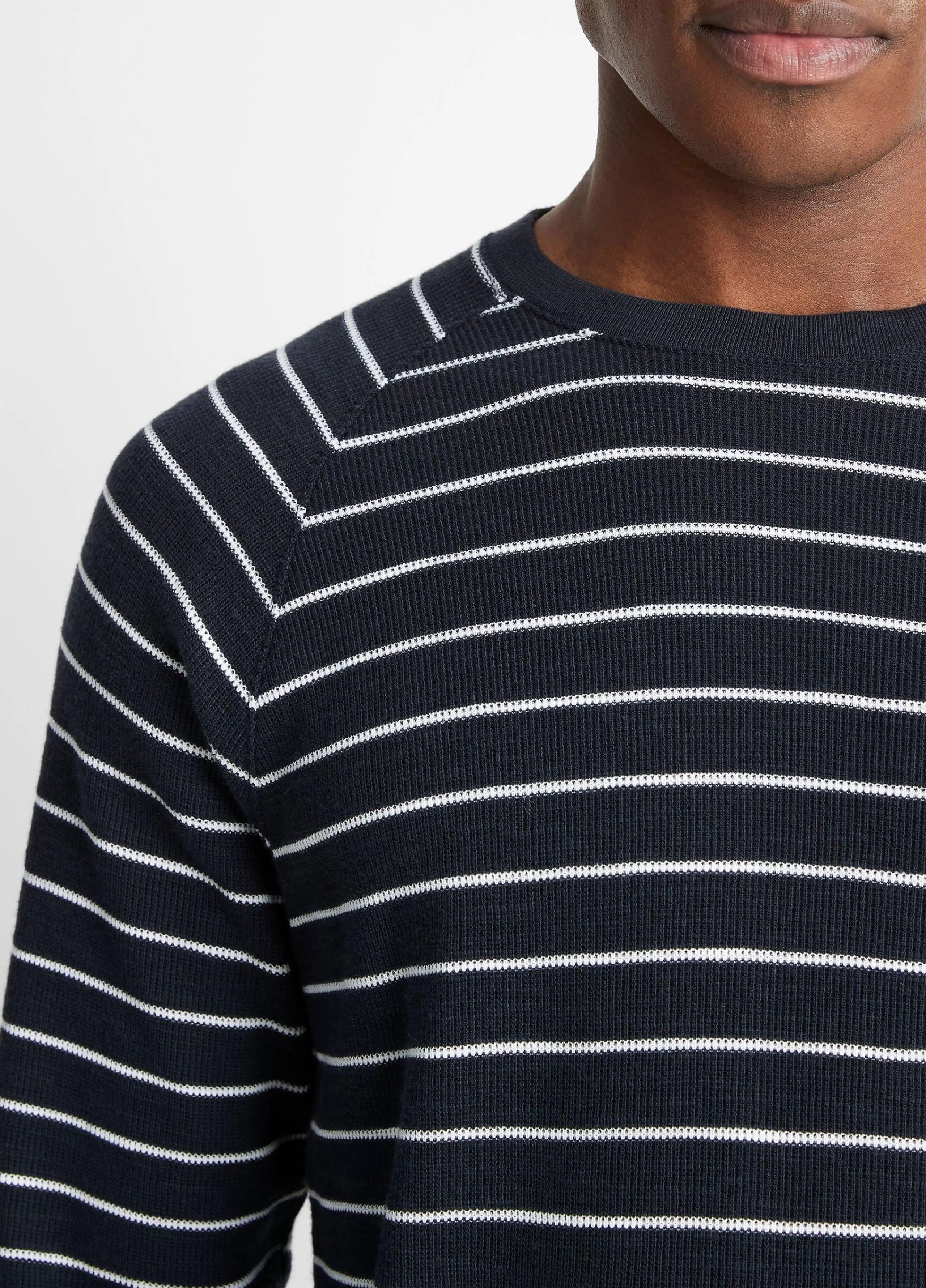 Vince Striped Waffle Pima Cotton Long-Sleeve T-Shirt