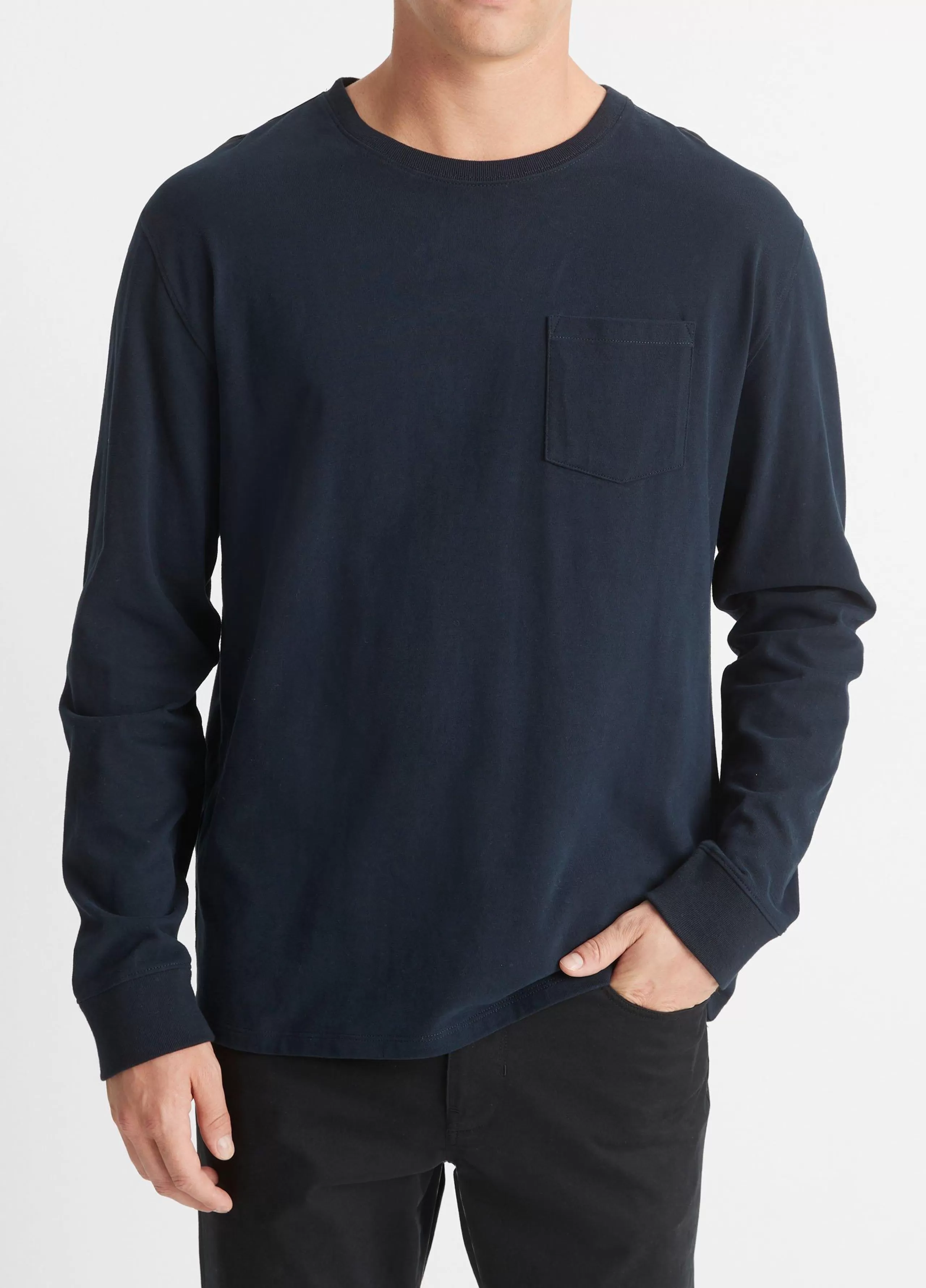 Vince Sueded Jersey Long-Sleeve Pocket T-Shirt