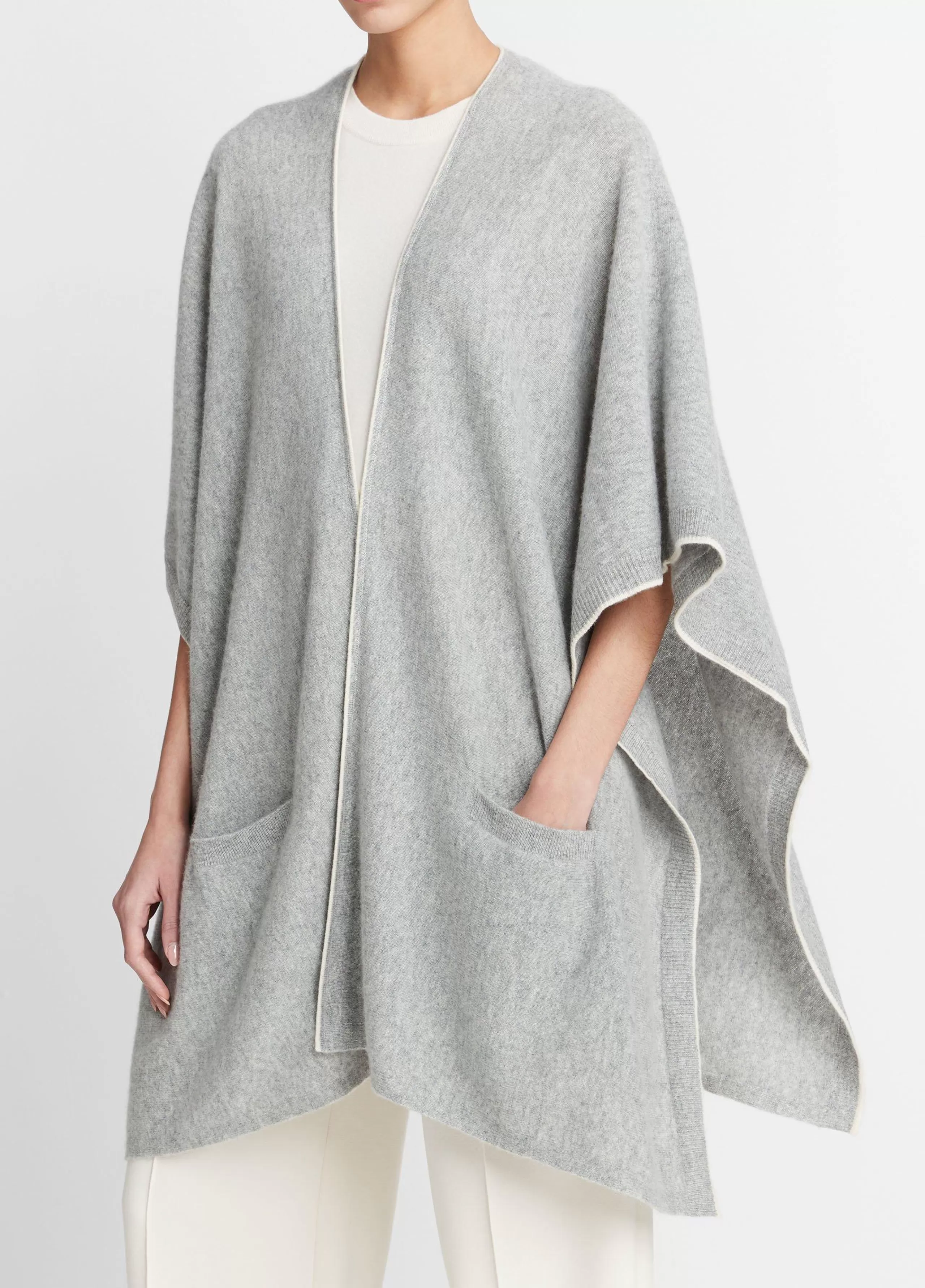 Women Vince Tipped Jersey-Knit Cashmere Cape