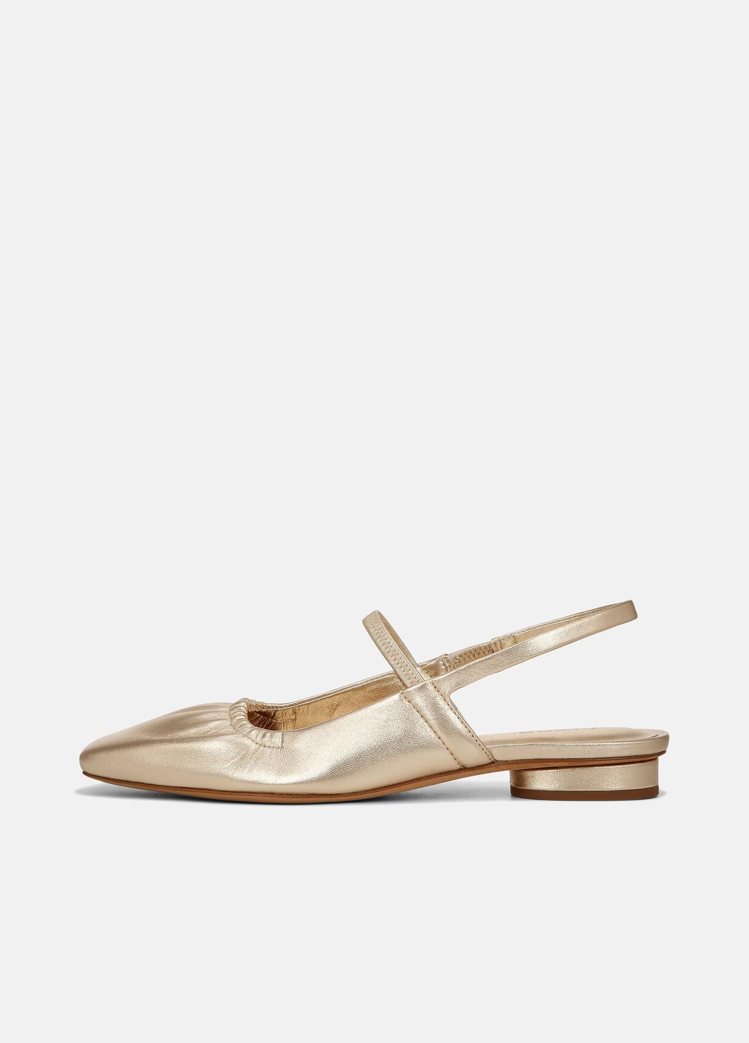 Women Vince Venice Metallic Leather Slingback Flat