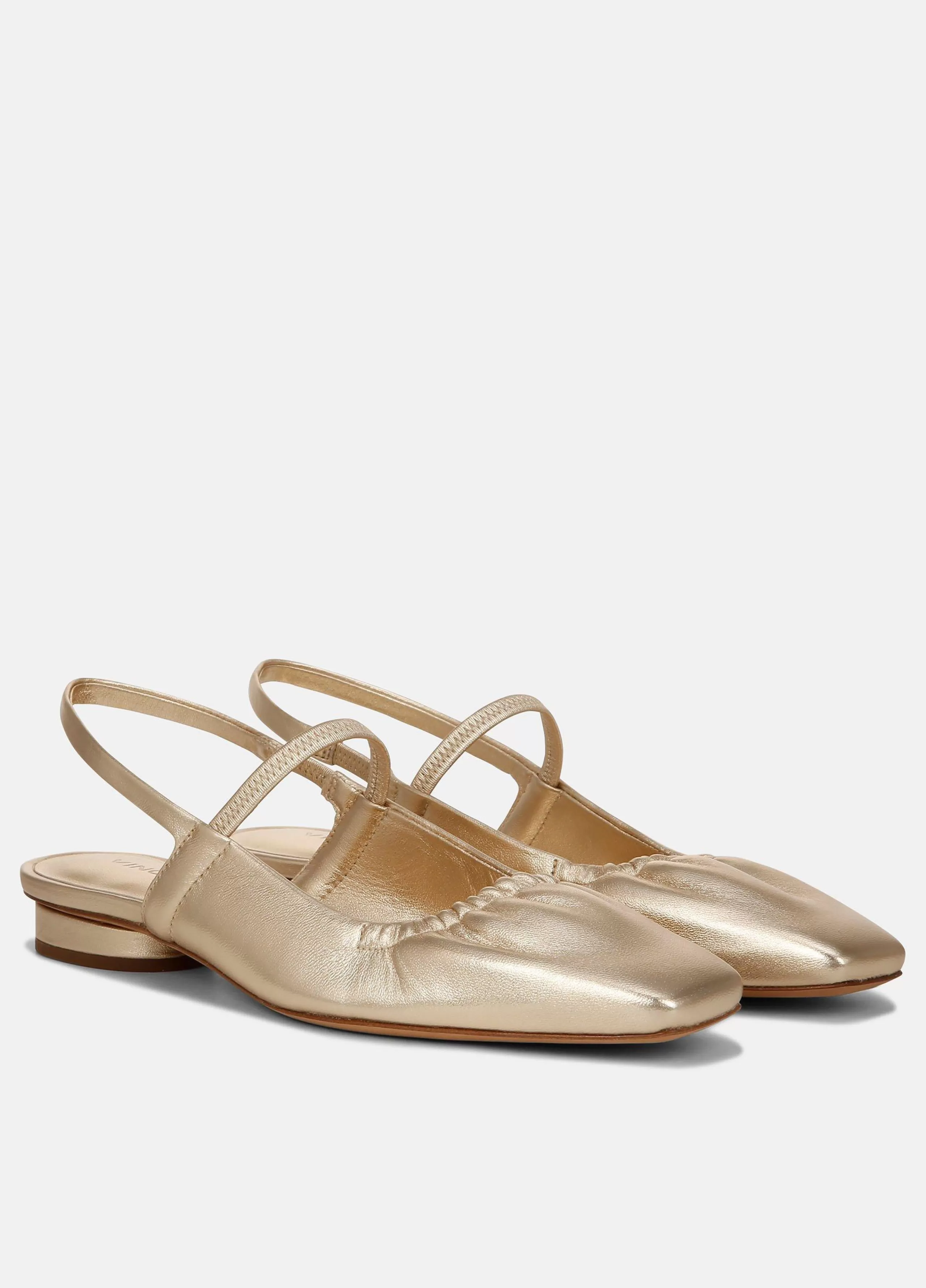 Women Vince Venice Metallic Leather Slingback Flat