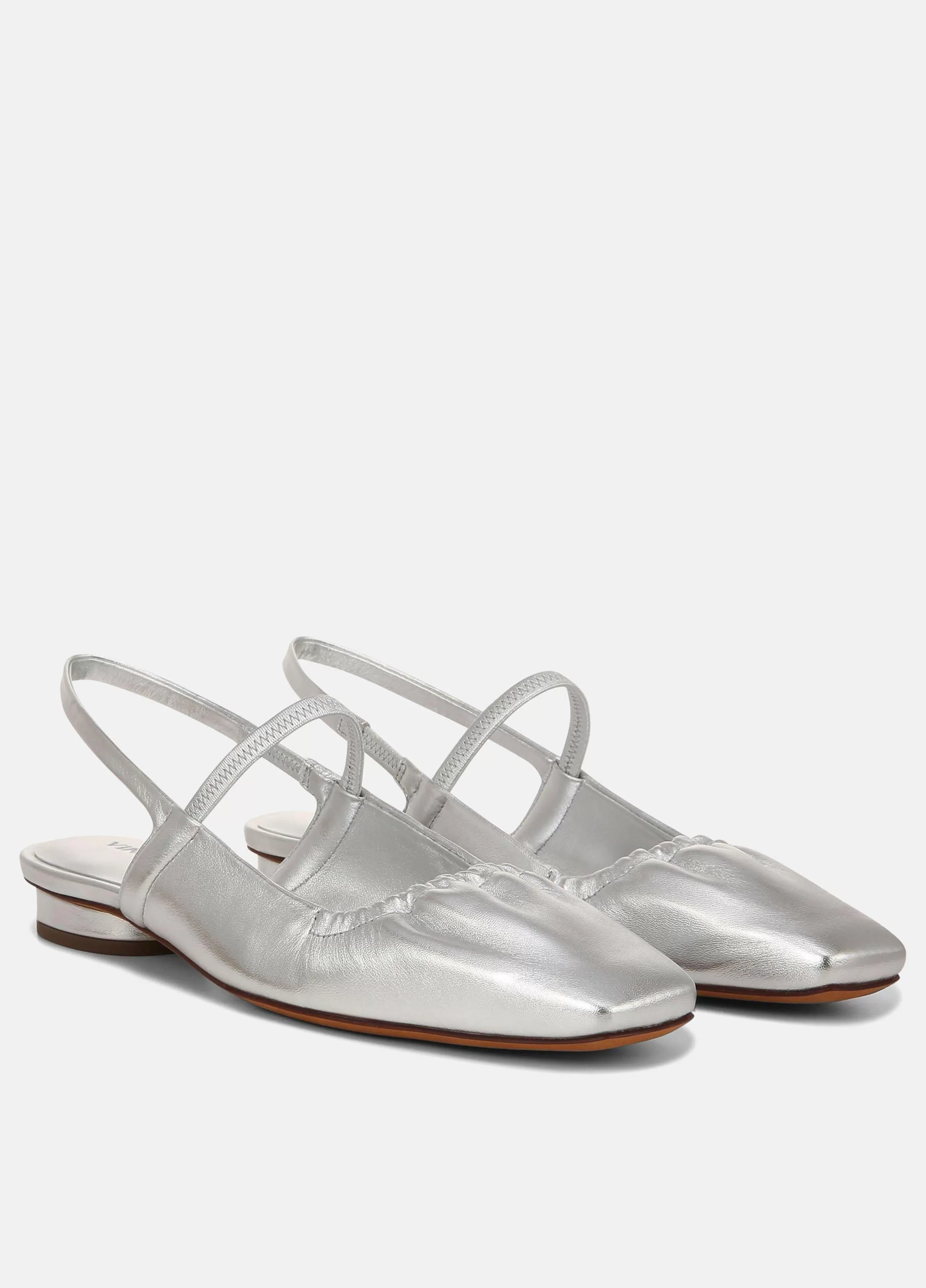 Women Vince Venice Metallic Leather Slingback Flat