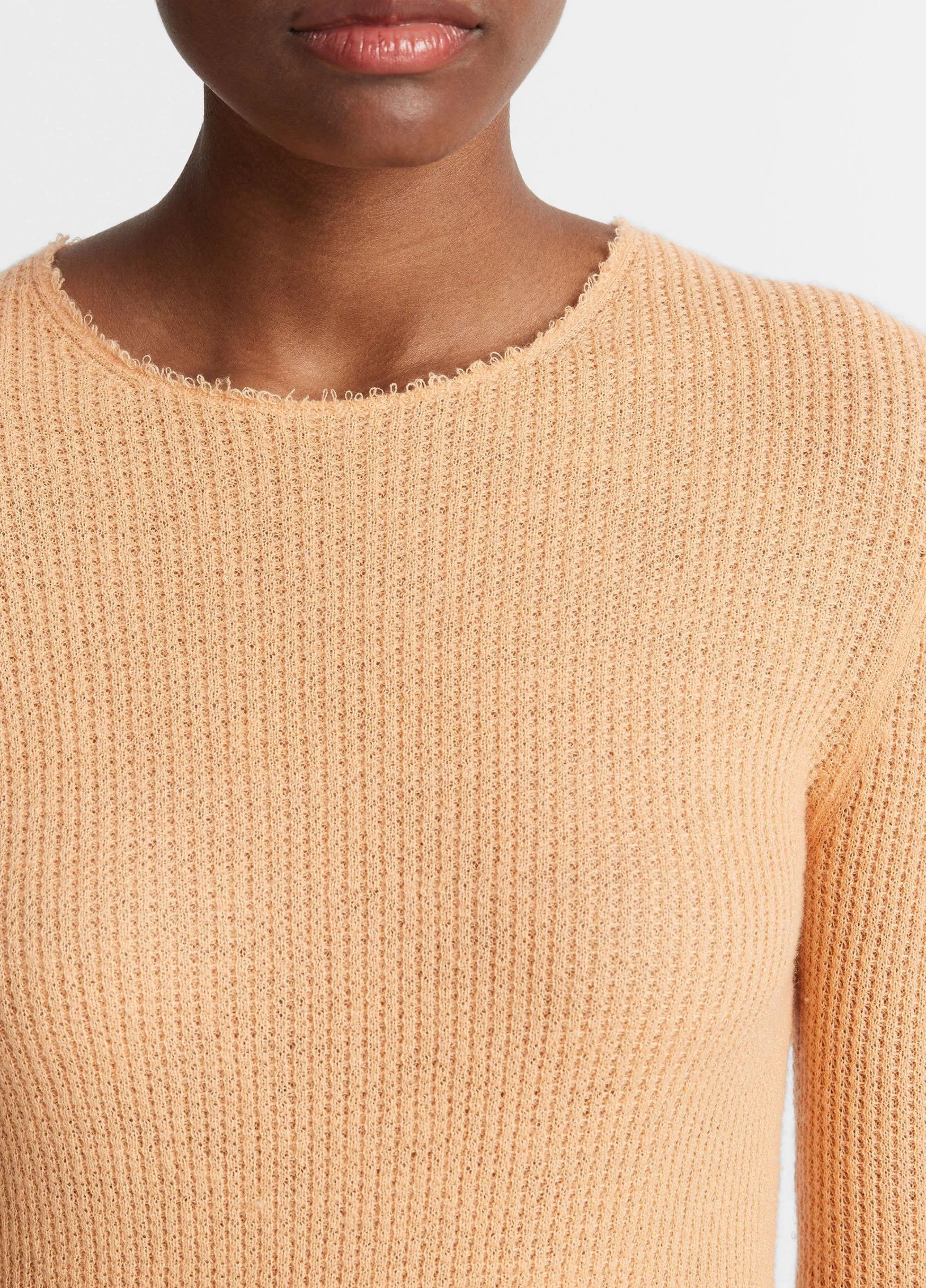 Women Vince Waffle-Stitched Cashmere-Silk Sweater